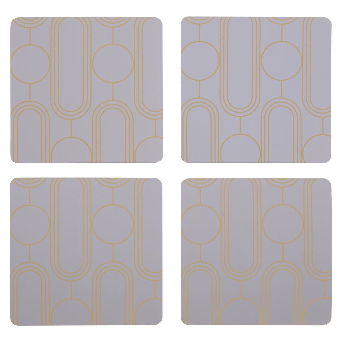 Orsina Set Of 4 Frosted Deco Coasters - Lilac