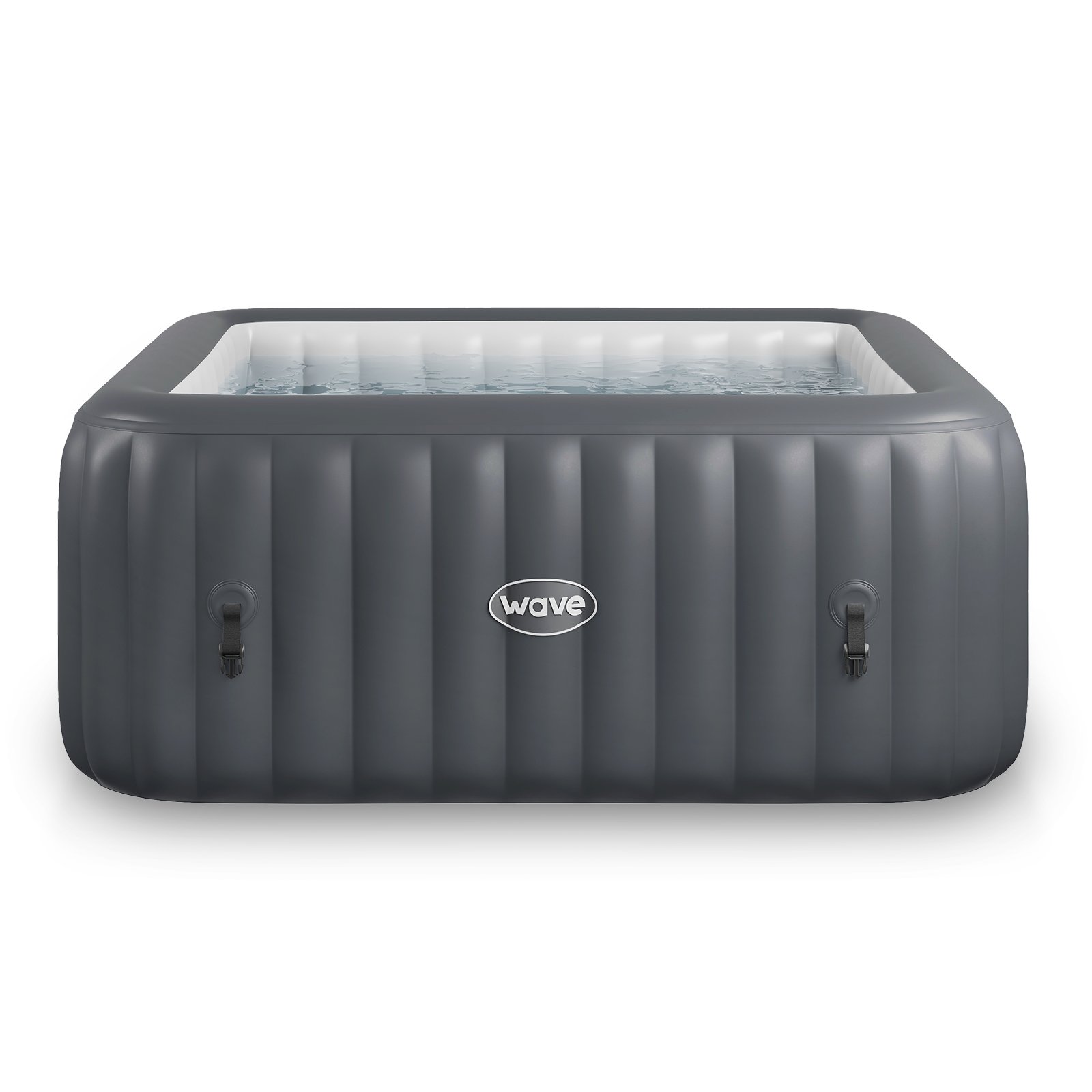 Wave Pacific 4-Person Square Inflatable Hot Tub - Dark Grey
