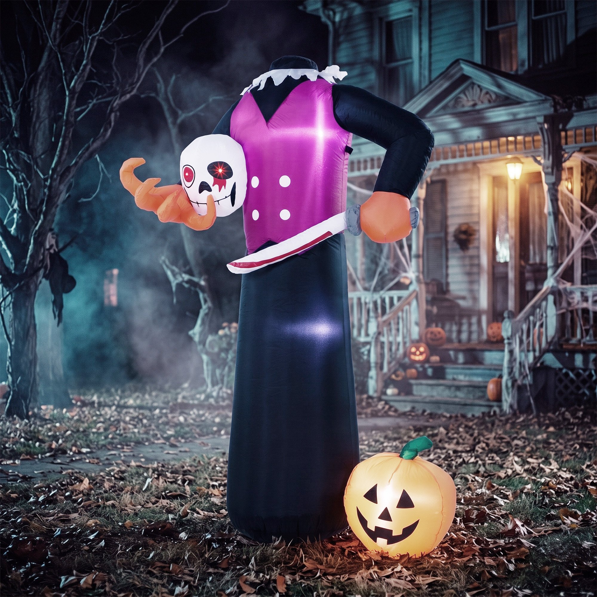 Outsunny 6FT Halloween Inflatable Headless Skeleton Yard Decoration