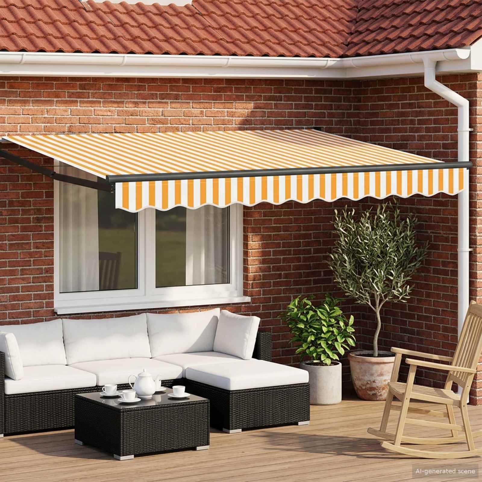 Walplus Electric Aluminium - Orange - 350 x 250 cm - Anthracite Frame - Anthraci