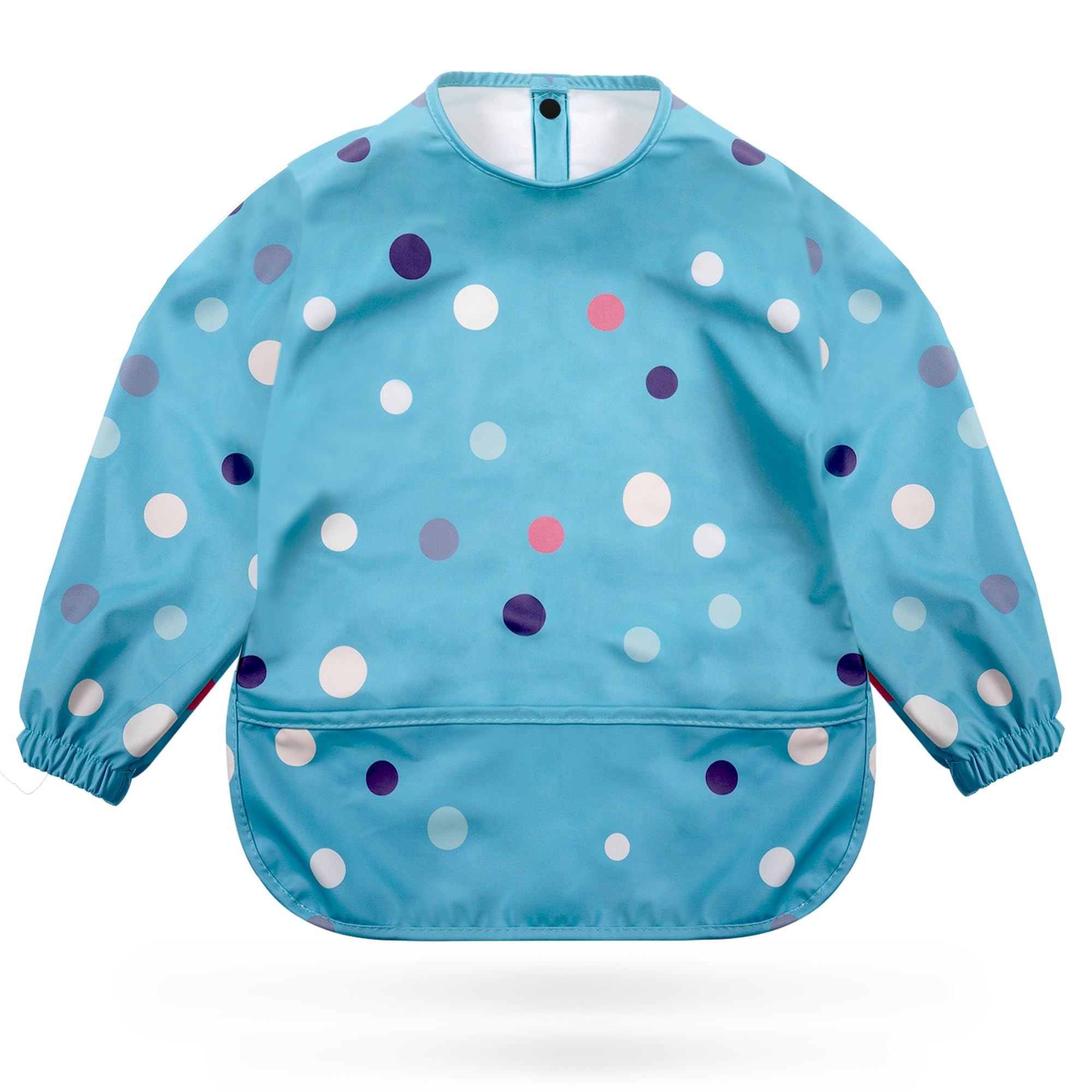 Kidoola Long Sleeve Baby Weaning Bib 6-12 Months - Dots