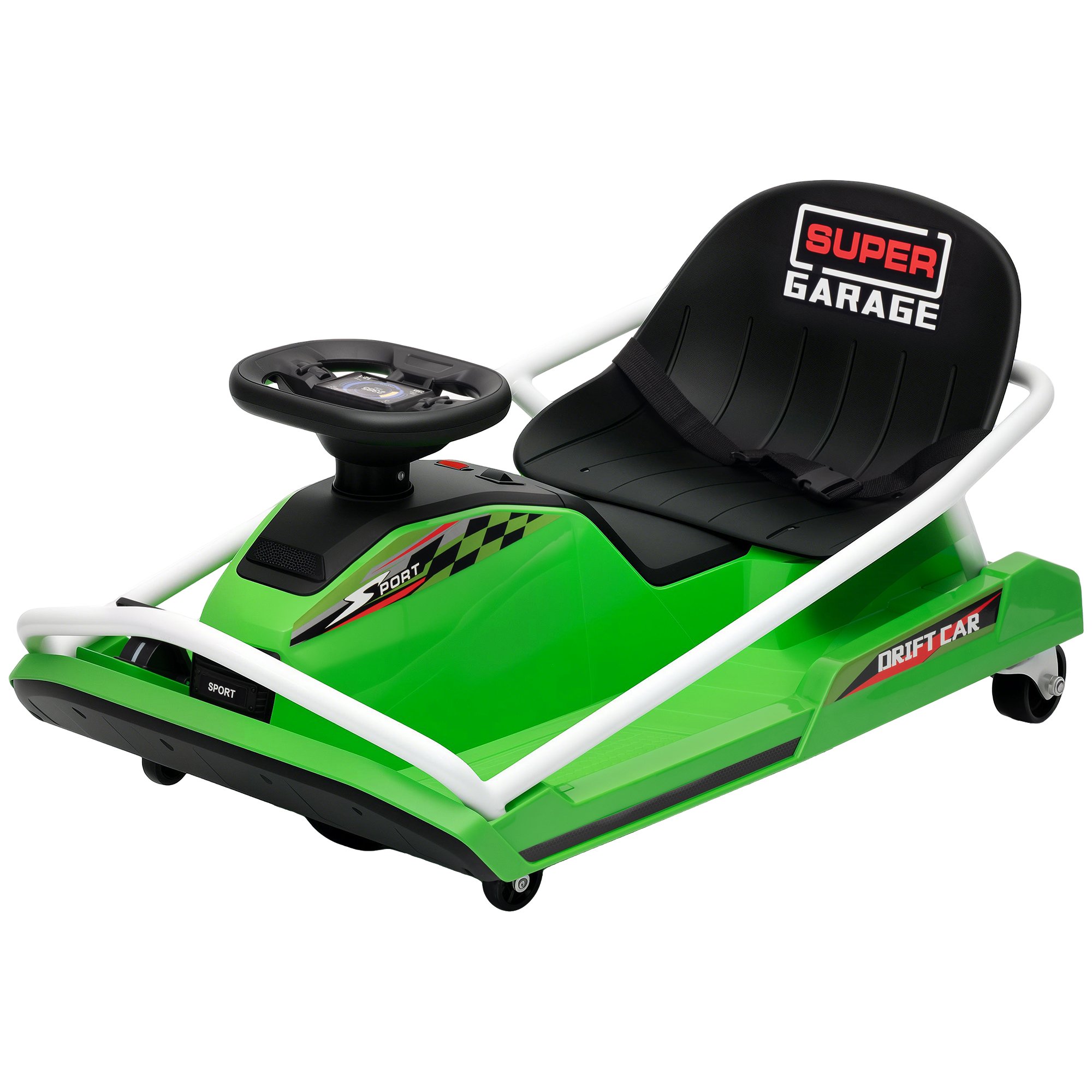 AIYAPLAY 24V 300W 6 to 10 Years Drift Mode Electric Go Kart – Green