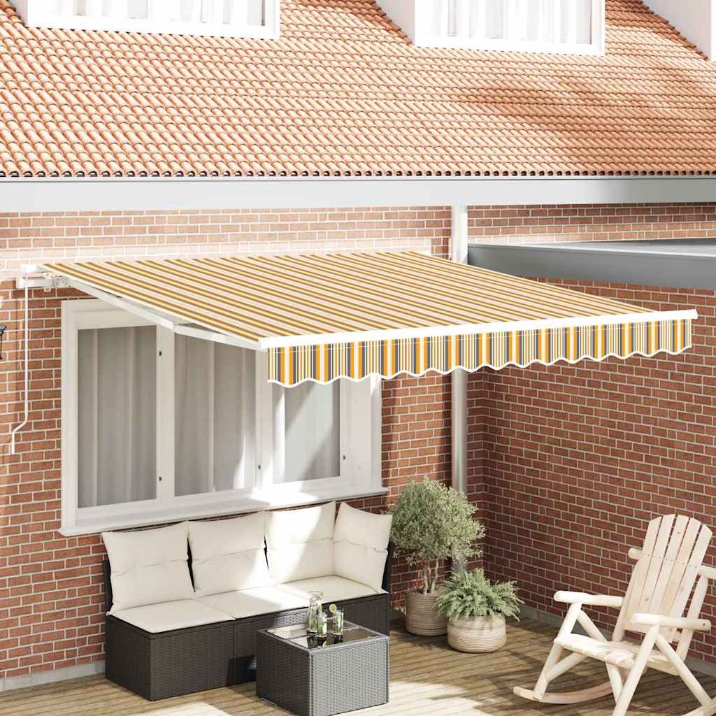 Walplus Aluminium Retractable Patio Awning - Multicolour - 300 x 250 x 165 cm