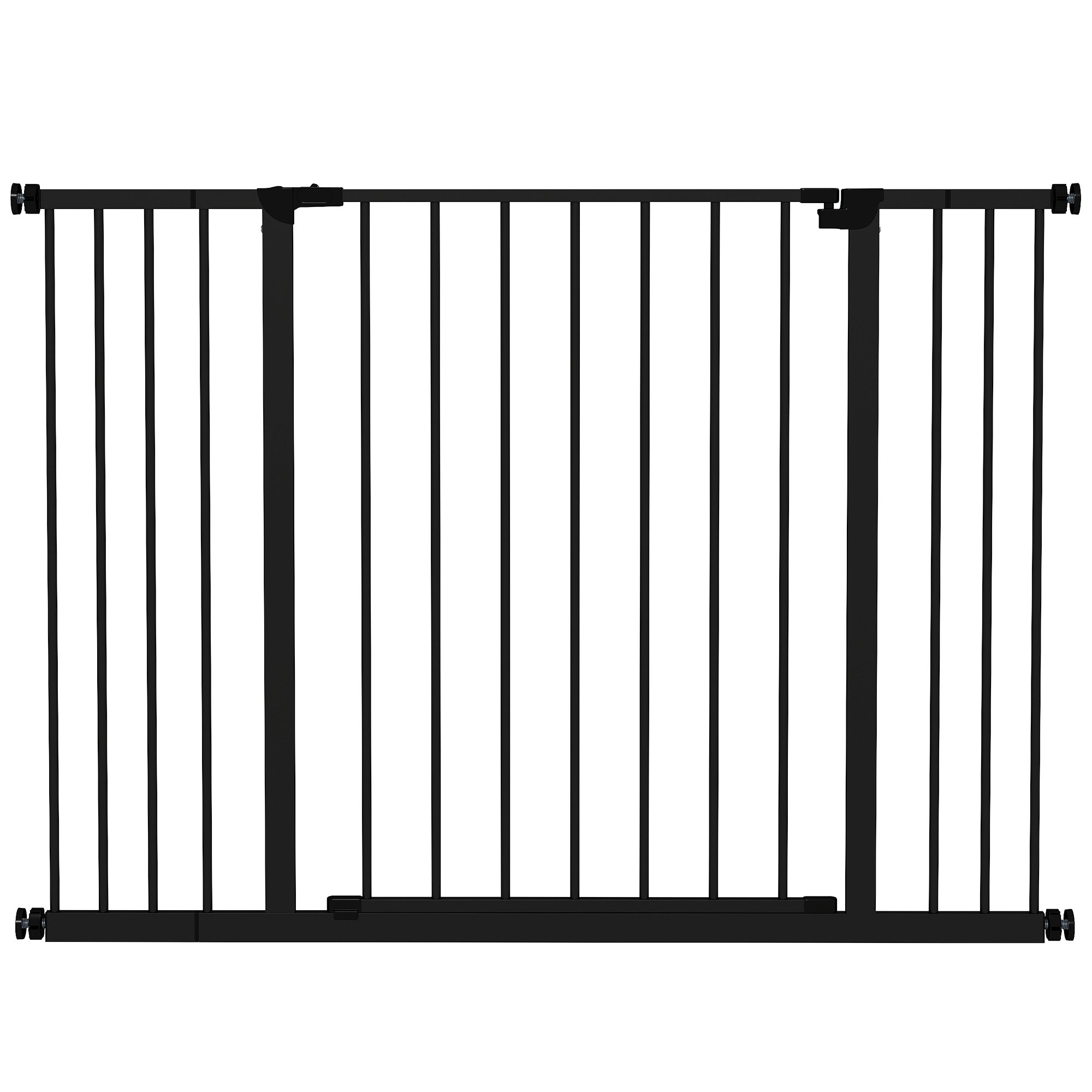 PawHut Steel Pressure Mount Pet Safety Gate - 76-82/86-97/101-107cm - Black