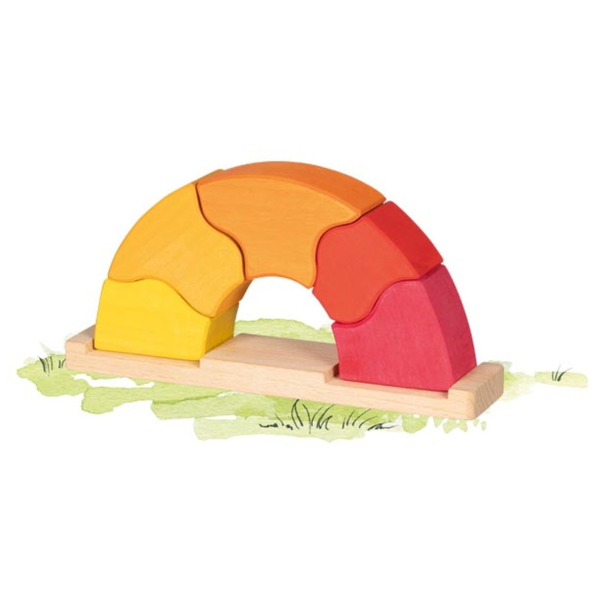 Goki Sunrise Wooden Building Brick Blocks Stacking Set