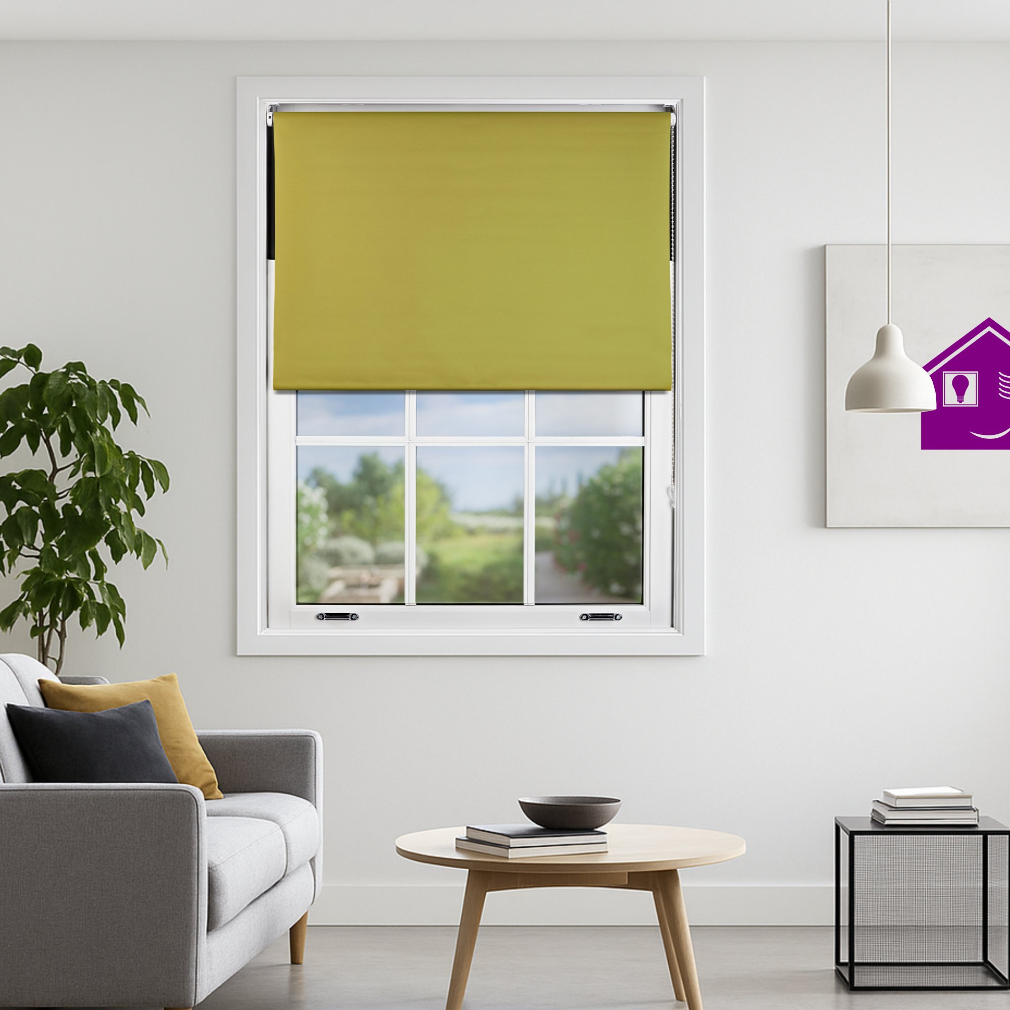 Furnished Green Blackout Roller Blind - 60 x 165cm