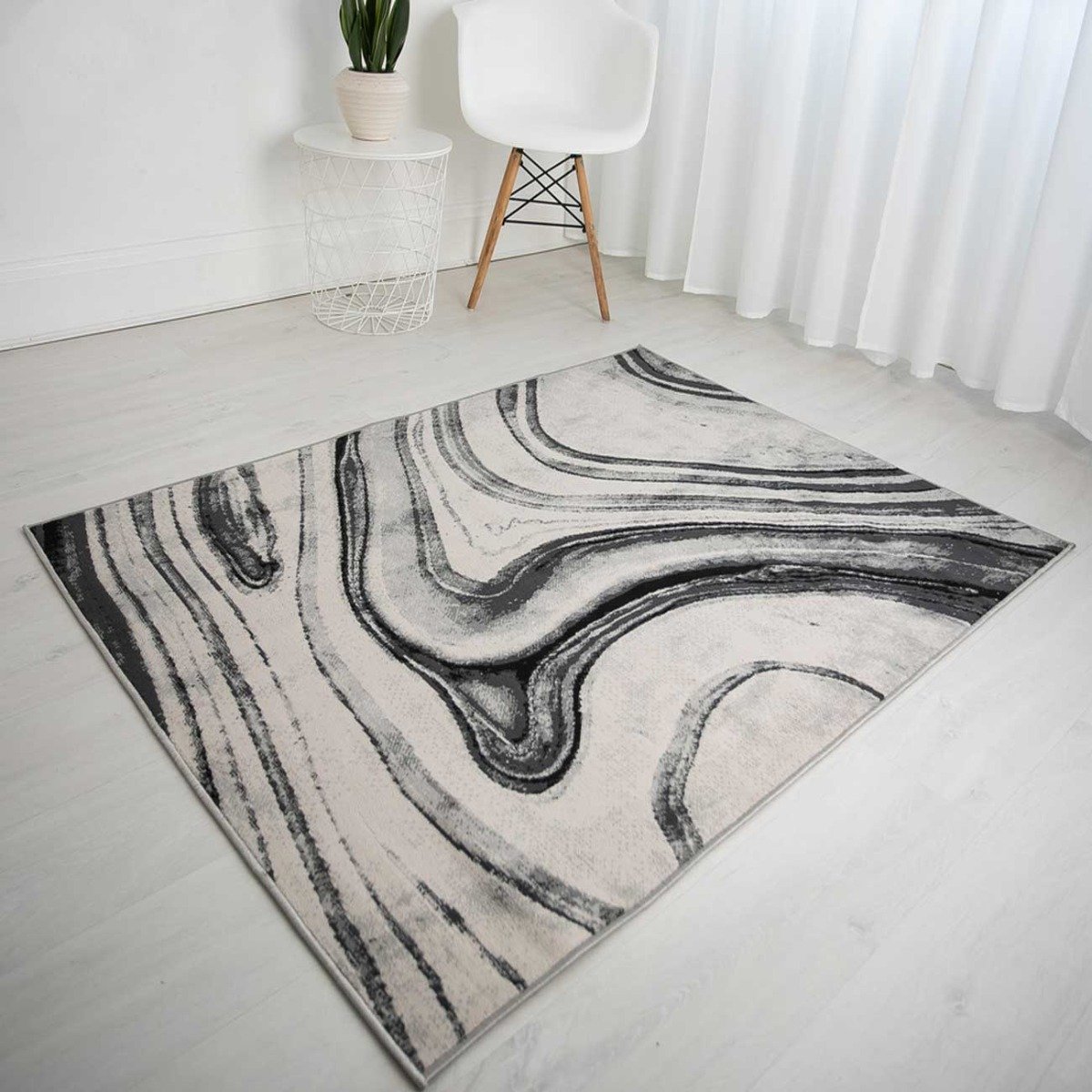 Mega Flooring Grey Modern Abstract Rug - 160 x 230cm