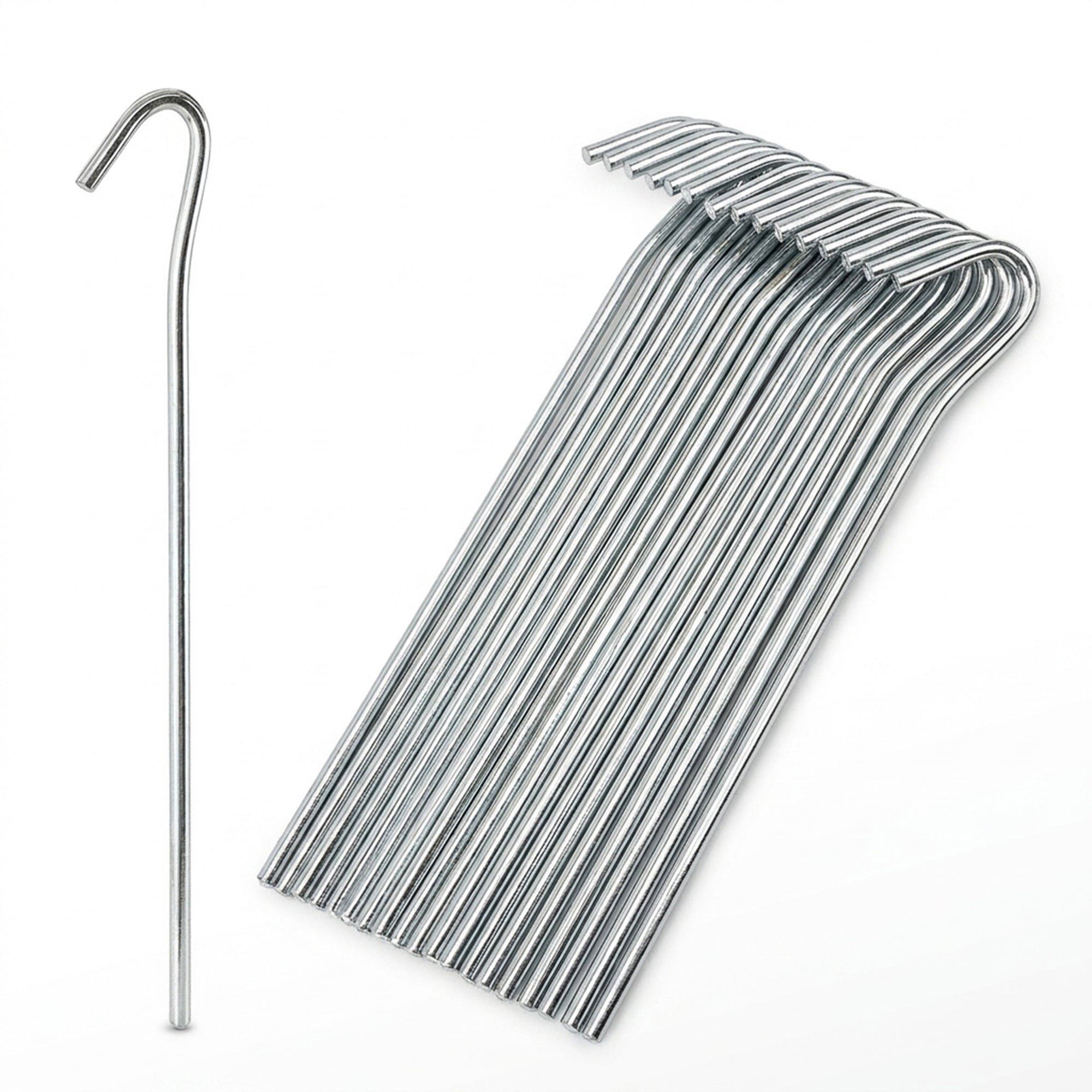 Keplin Pack of 20 Galvanised Alloy Steel Tent Pegs 23cm - Silver