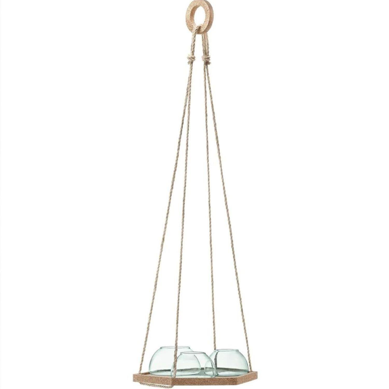 LSA International Plant Hanger with Cork Base Set of 3 Pieces 29cm - Clear