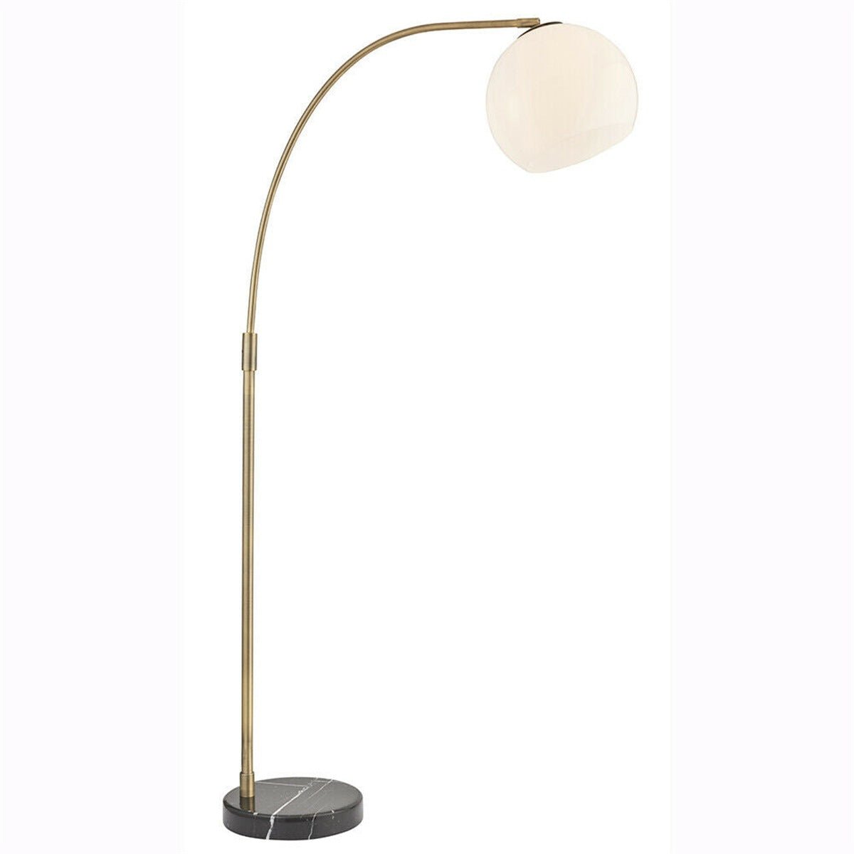 Loops Direct Steel and Glass Floor Lamp - Matt Antique Brass