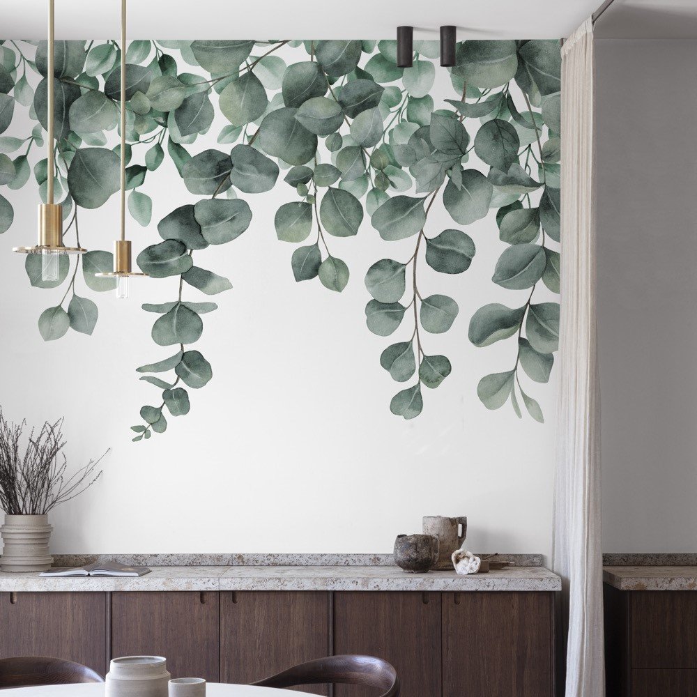 Grandeco Mirte Leaf 7 Lane Textured Repeatable Wallpaper Mural - 3.71 x 2.8m