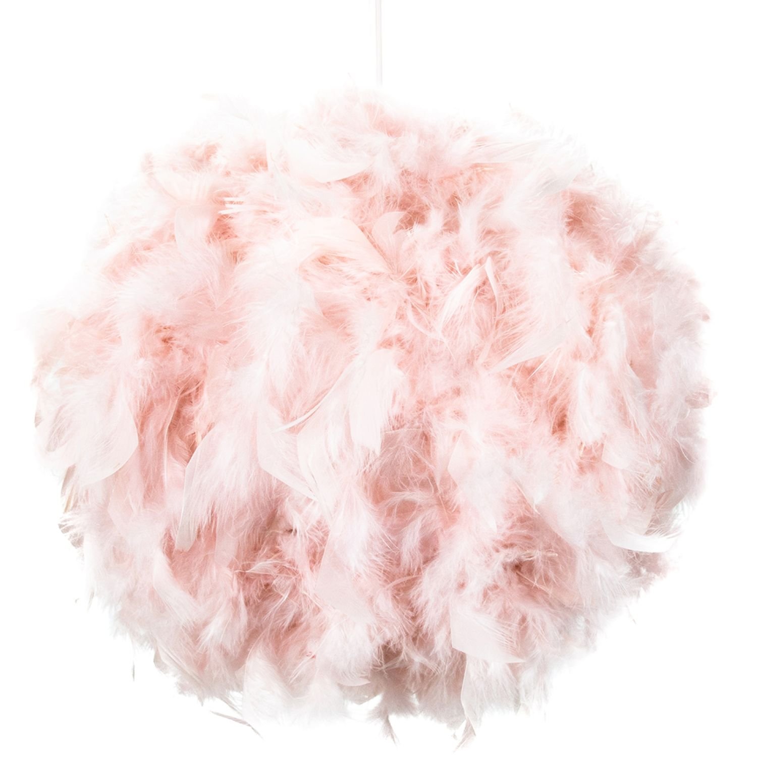 Happy Homewares Pink Genuine Feather Decorated Pendant Shade - 40cm