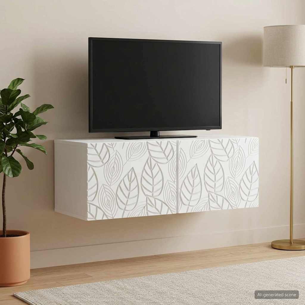 Walplus 2 Door Wall Mounted TV Cabinet Wall-Mounted - White - 78.5 x 31 x 30 cm
