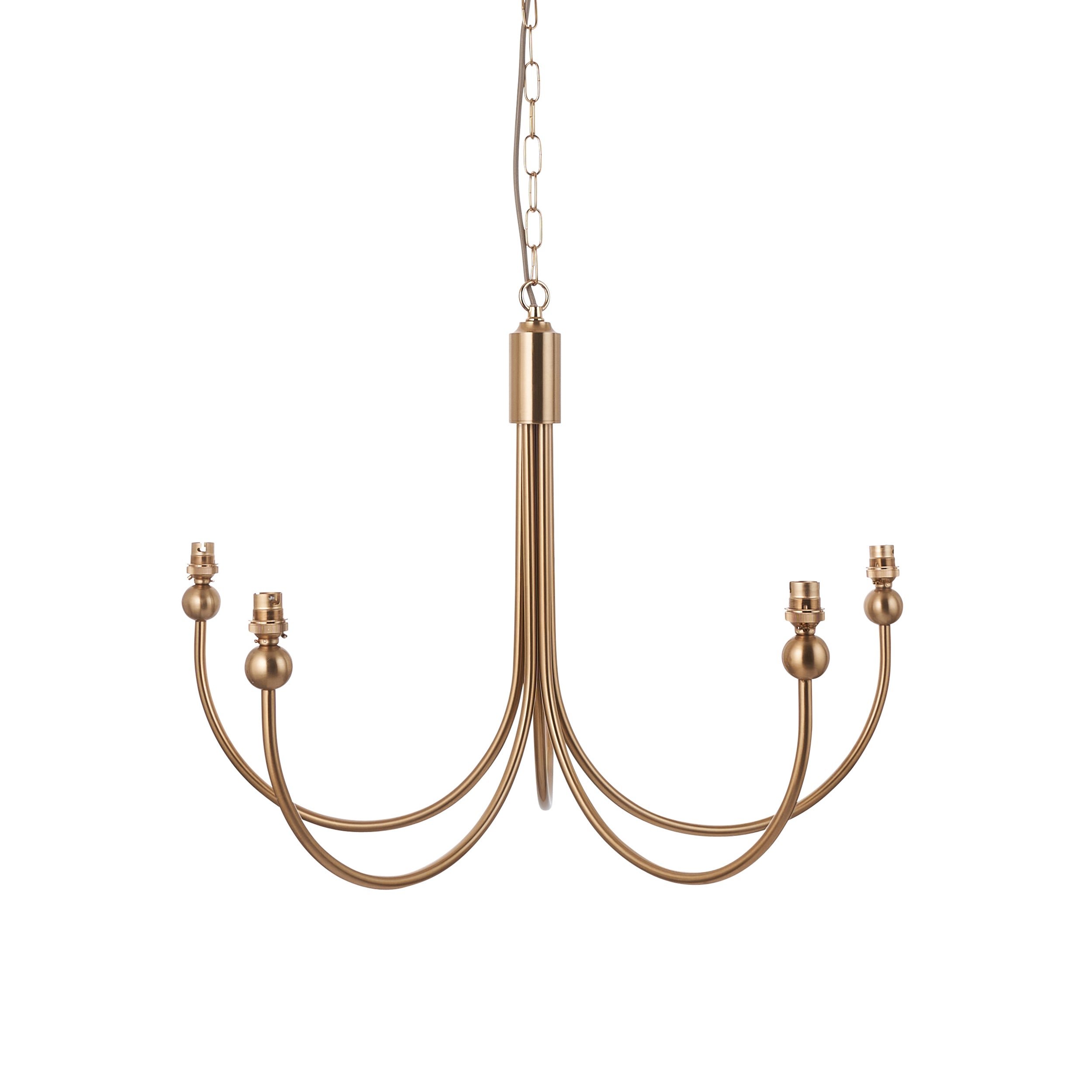 Loops Direct Steel 5-Light Pendant Light - Brushed Aged Brass