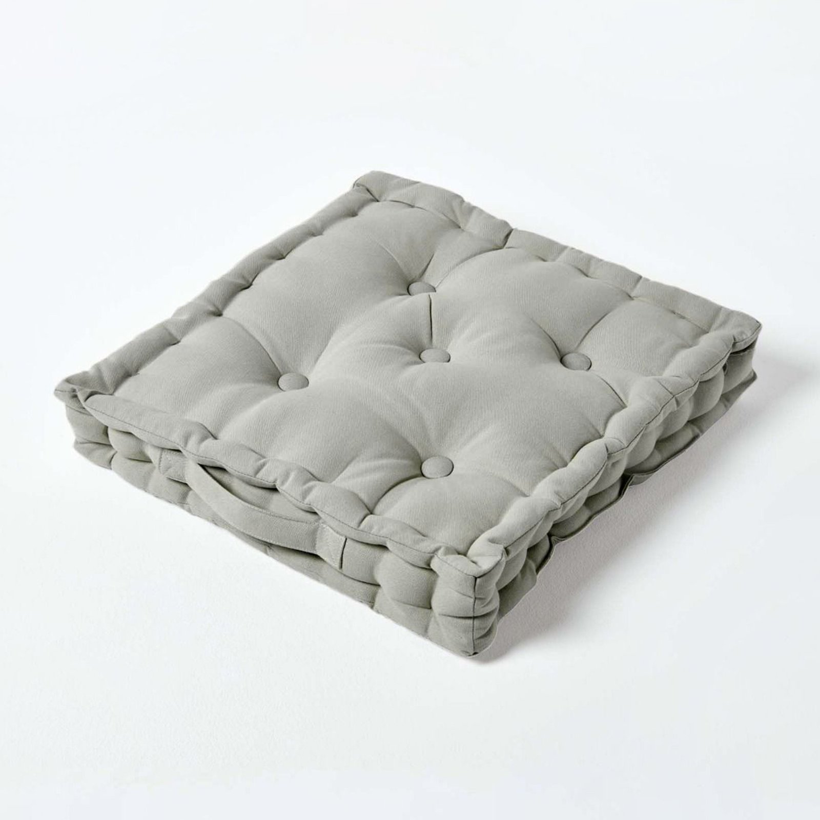 Homescapes Cotton Floor Cushion - 40 x 40 cm - Grey