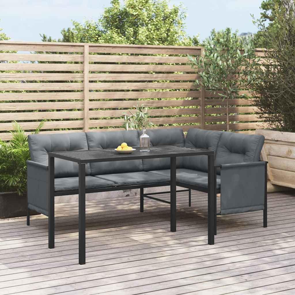 Walplus Steel Outdoor Furniture Set - Anthracite - 110 x 54 x 70 cm