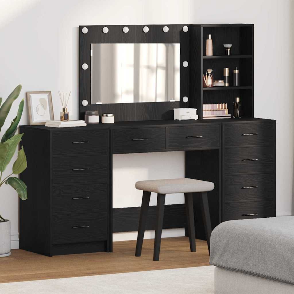 Walplus Pack of 3 Dressing Table - Black Oak - 78.5 x 41 x 135 cm