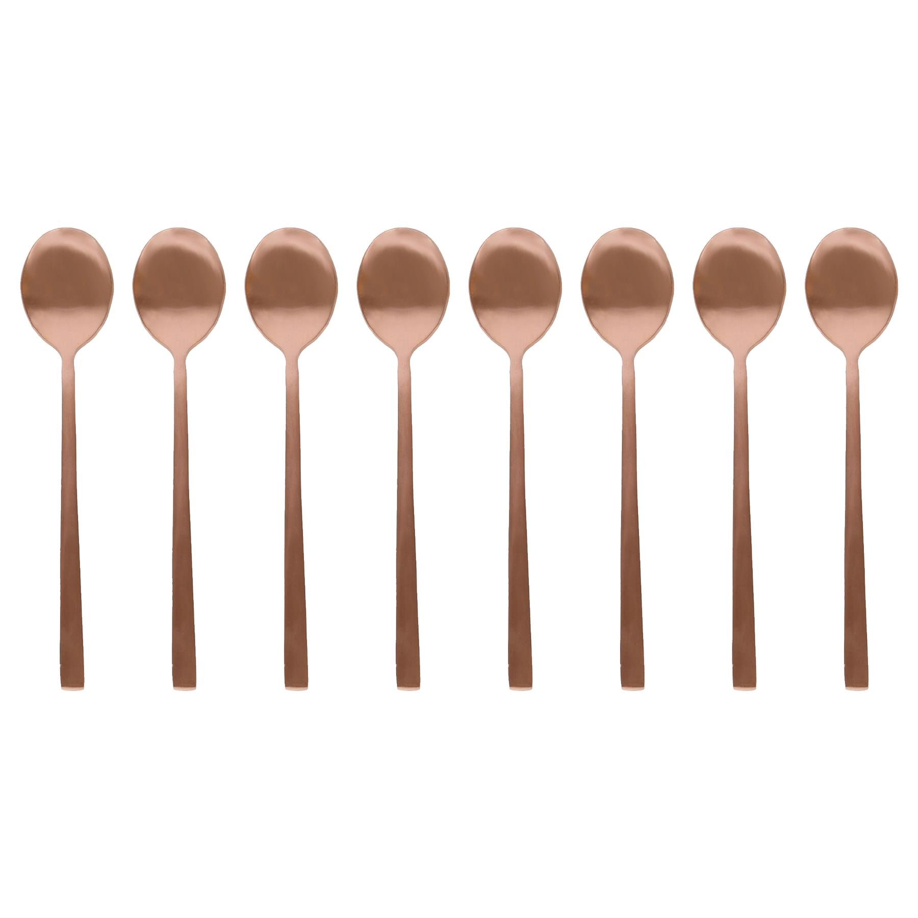Argon Tableware Stainless Steel Teaspoons - Copper - Pack of 8