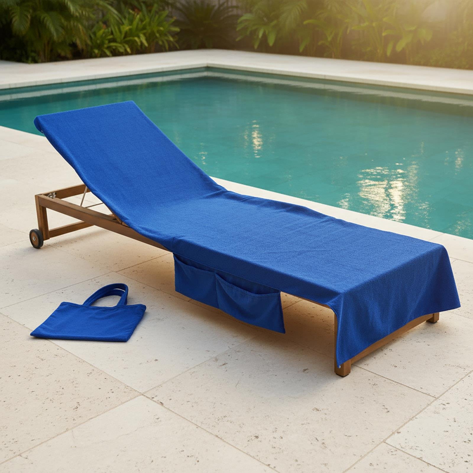 OHS Microfibre Quick Dry Absorbent Beach Towel in a Bag - Cobalt