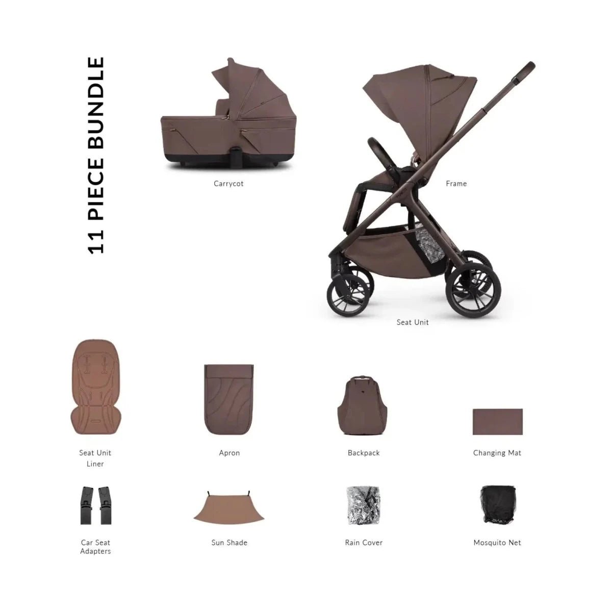Venicci Tila 2-in-1 Travel System Bundle - Noce
