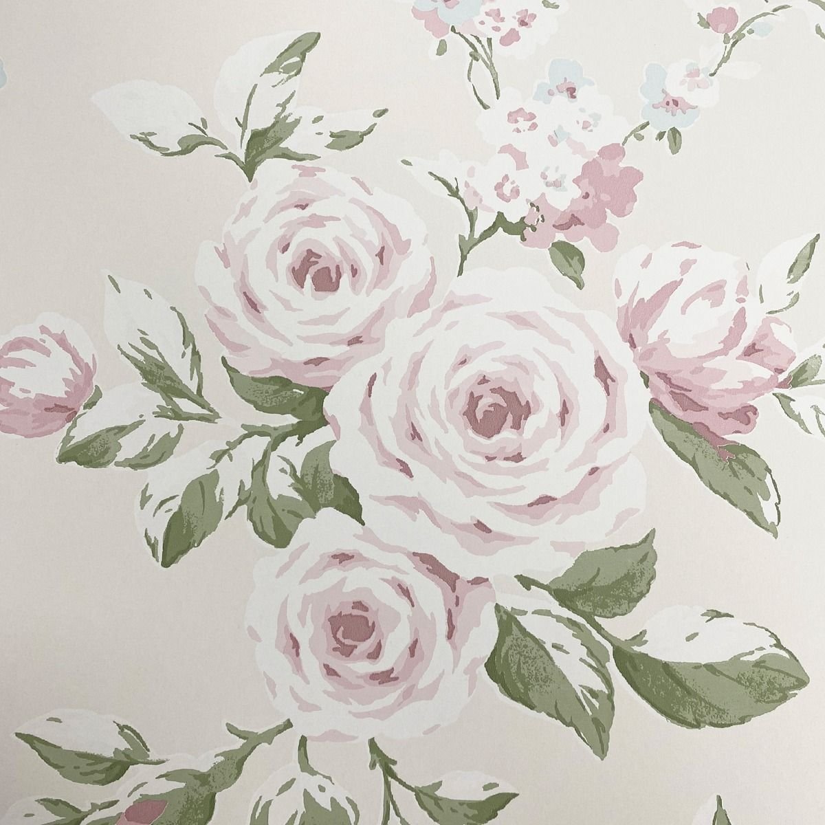 Muriva Catherine Lansfield Canterbury Floral Wallpaper - Cream & Pink