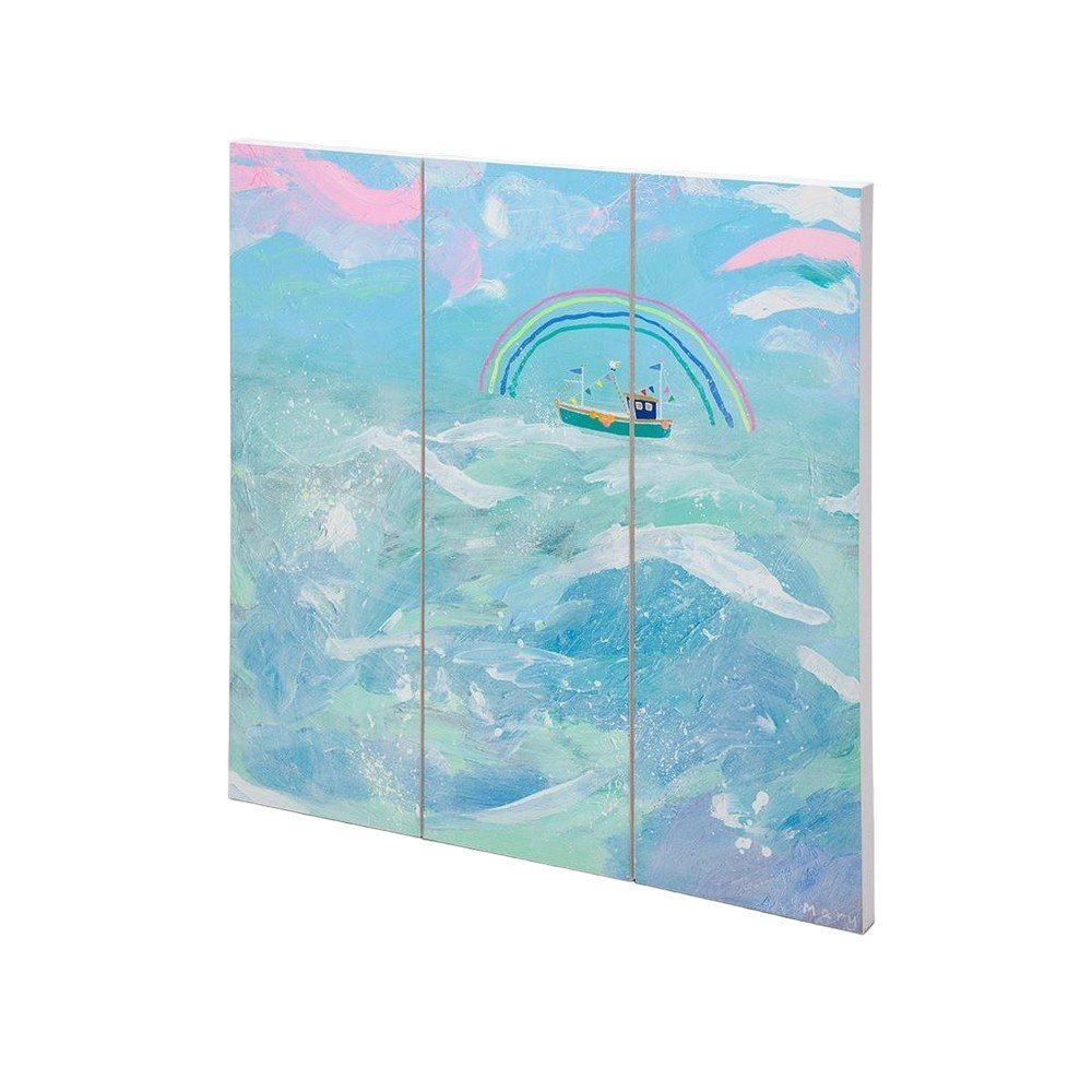 Mary Donald Fishing Boat Plaque - Blue & Pink