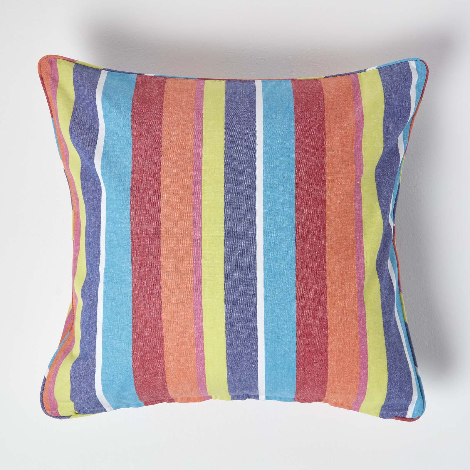 Homescapes Multicoloured Stripe Cotton Cushion Cover - 60 x 60 cm