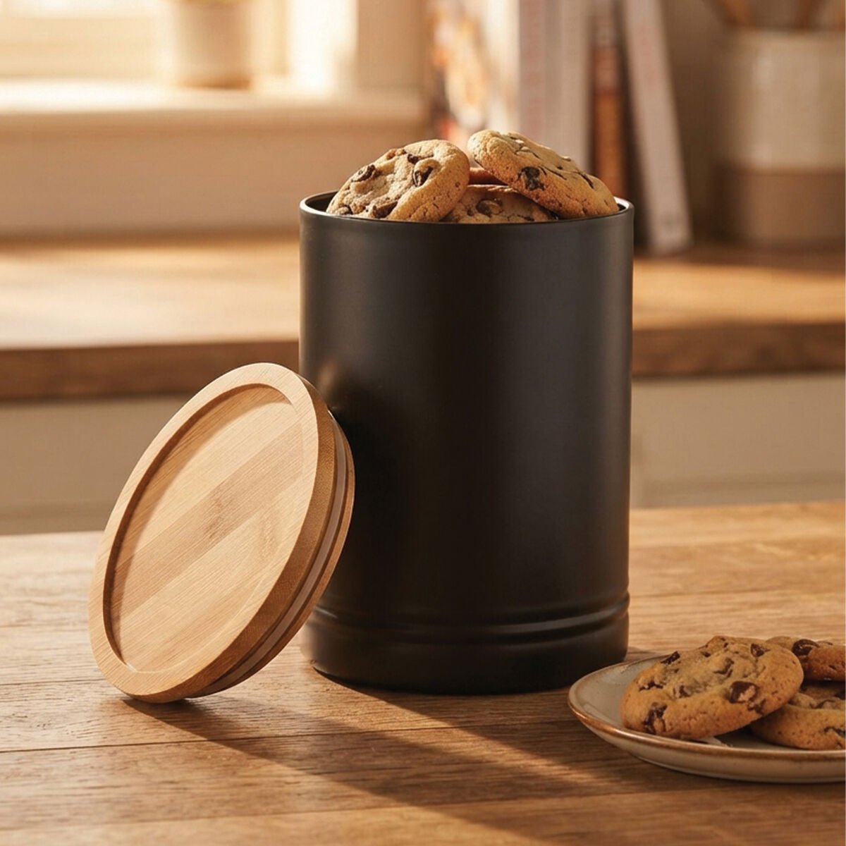 Orsina Fenwick Large Stoneware Canister – Black
