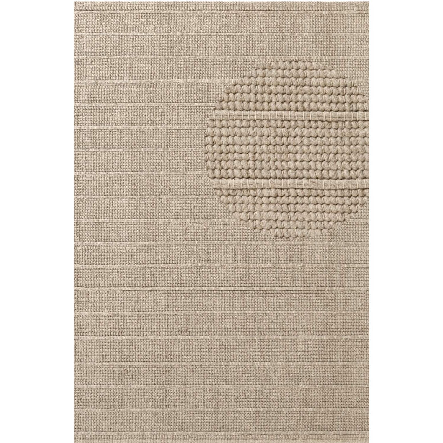 Ted Baker Beige Camden Parker Hand Woven  Striped Wool Rug - 120 x 170cm