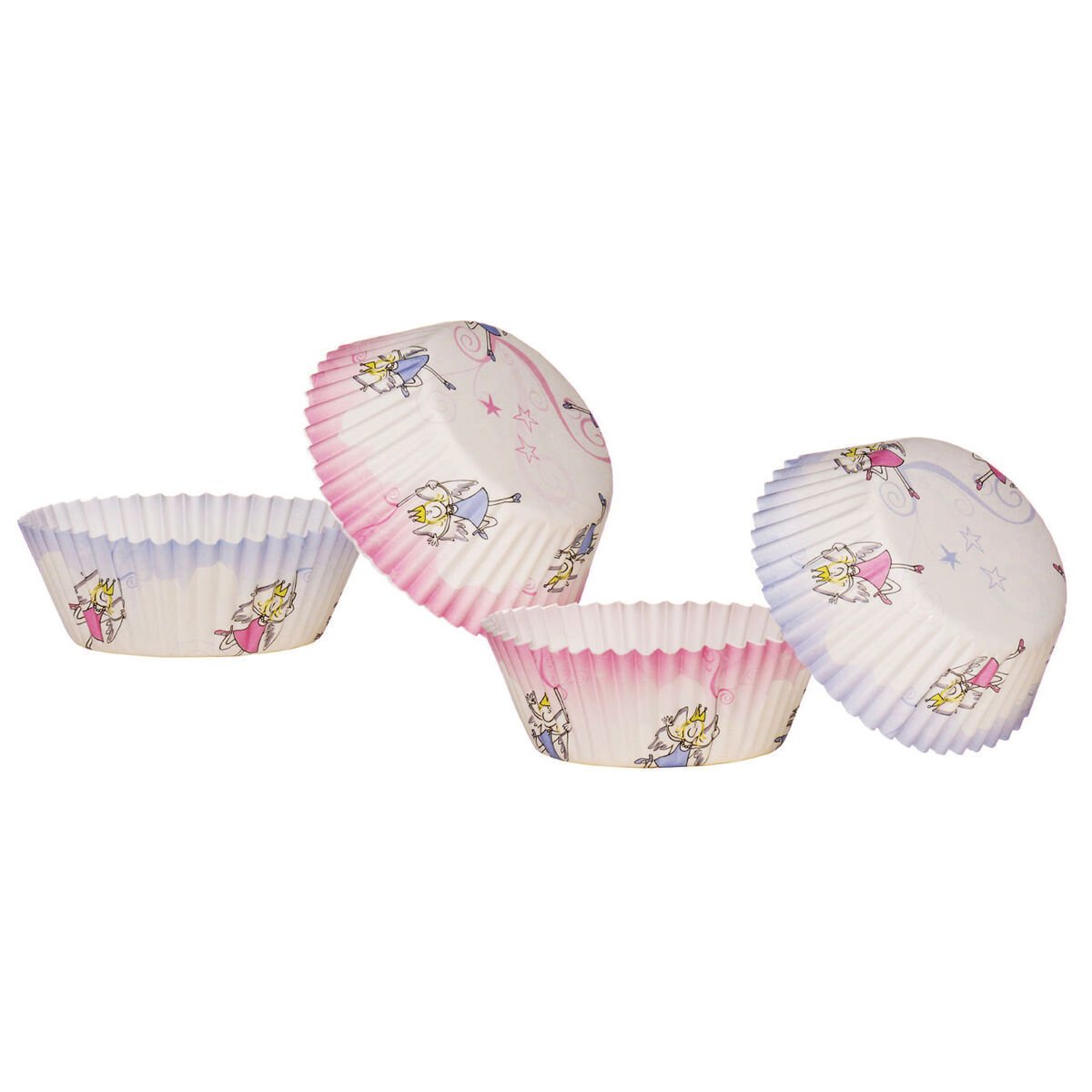 Orsina Diva Fairy 60-Piece Medium Cupcake Cases And Toppers - Blue And Pink