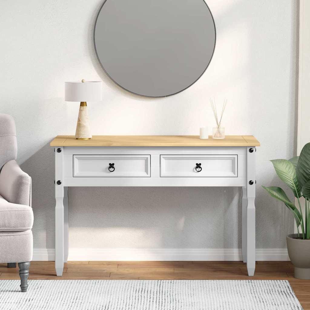 Walplus Solid Pine End Table - White - 115 x 46 x 73 cm