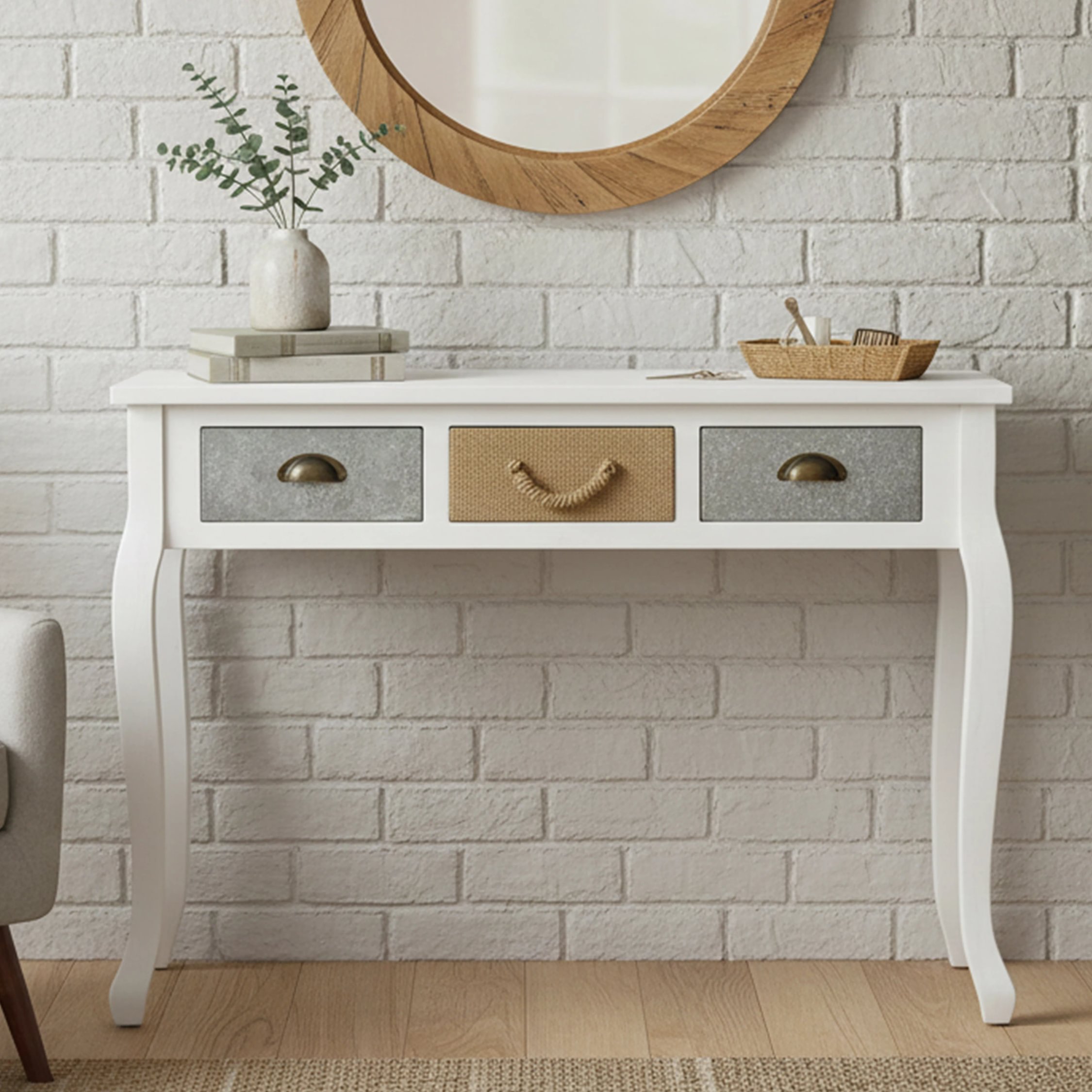 Orsina Weymouth Drawers Console Table – White
