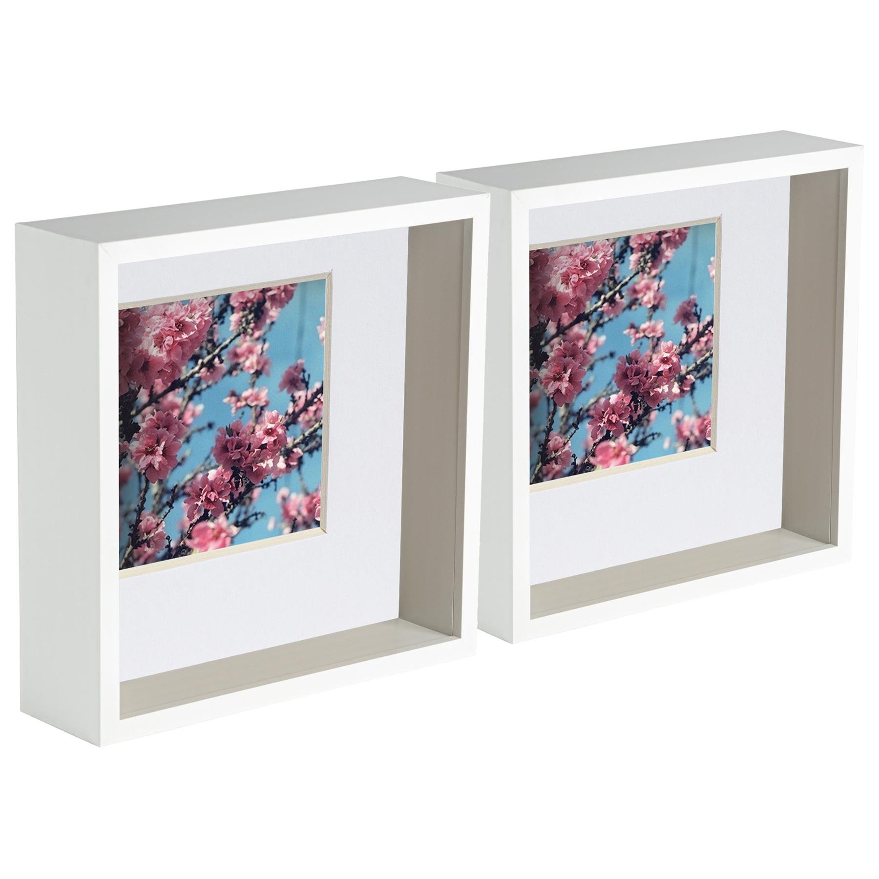 Nicola Spring 8 x 8" Deep Box Photo Frames with 4 x 4" White Mount (5x) - White