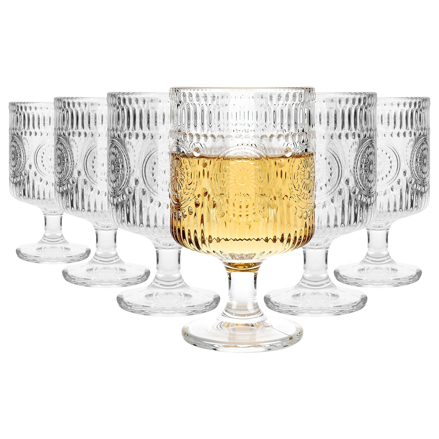 Argon Tableware Amore Ribbed Wine Glasses -  Pack of 6 - 270ml