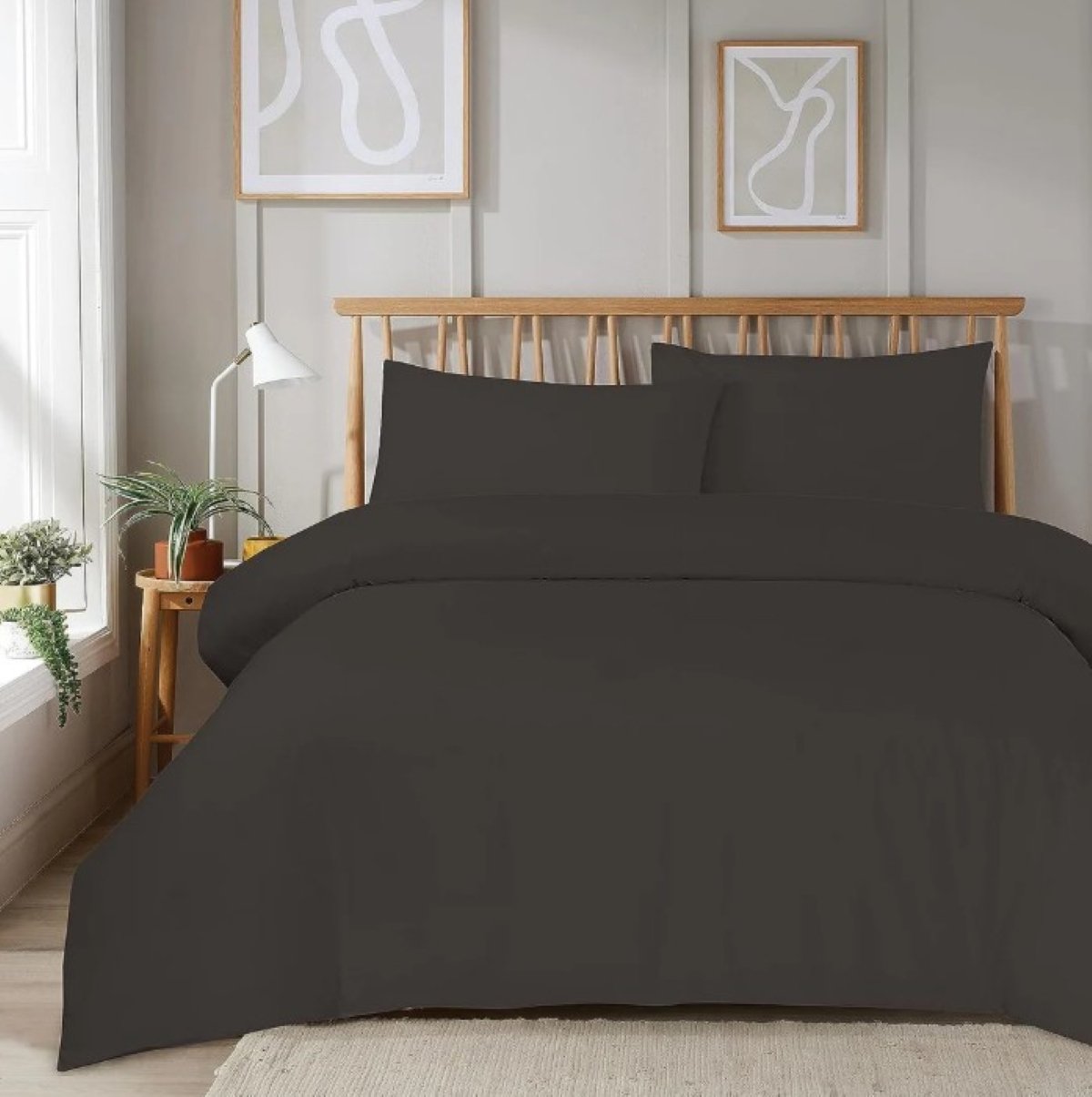 New Edge Blinds Super Soft Plain Grey Duvet Set - Single