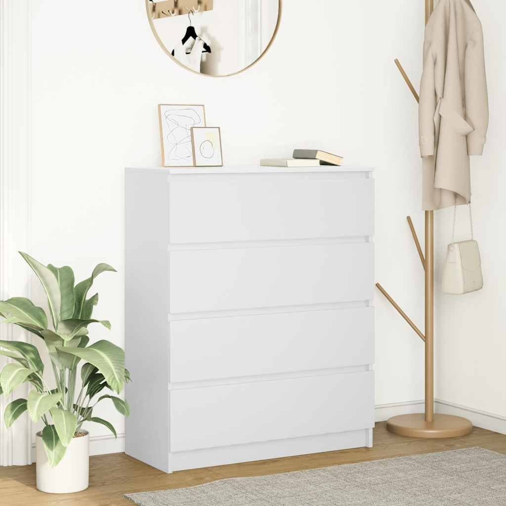 Walplus Engineered Wood Sideboard - White - 80 x 35 x 99 cm
