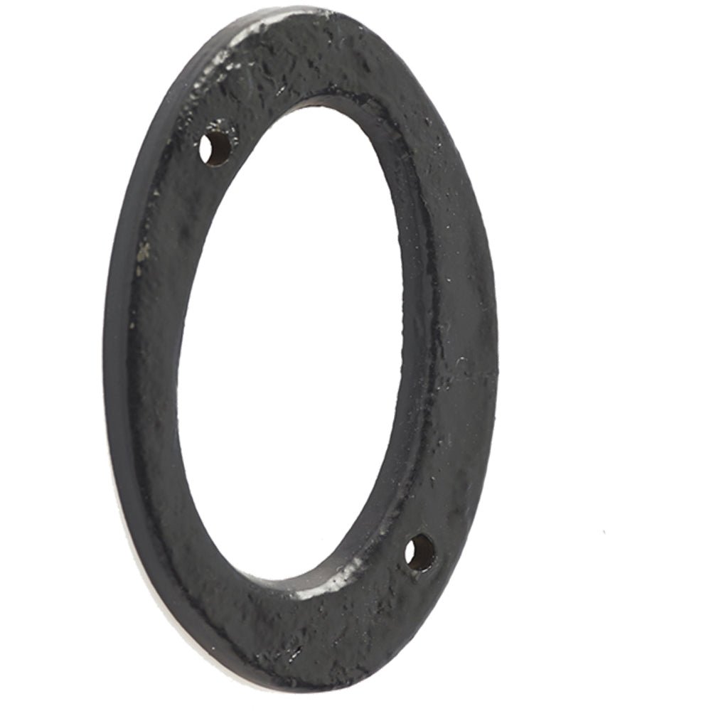 Loops Direct 75mm Antique Black Iron Door Plaque - Number 0