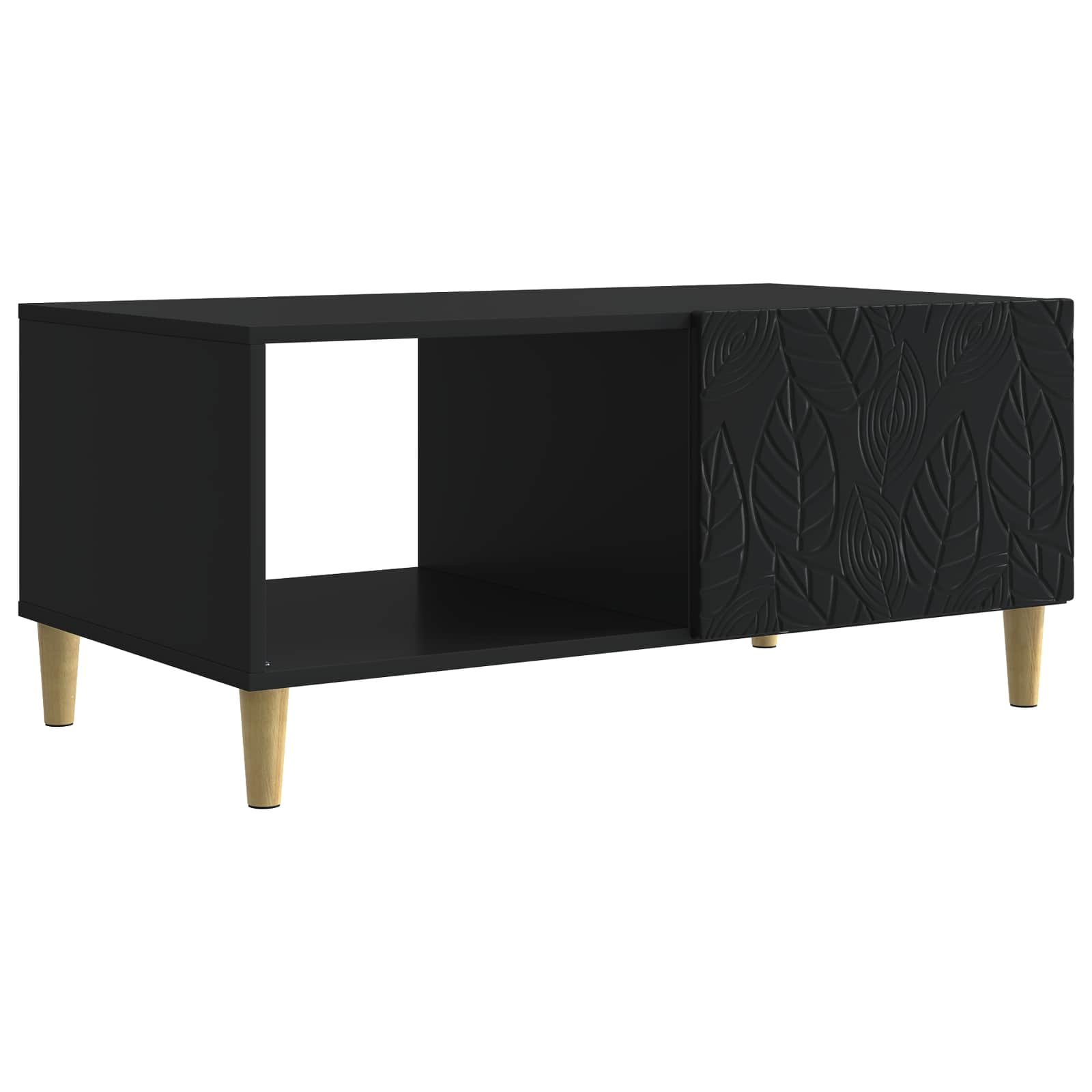 Walplus Patterned Coffee Table - Black and Golden- 90 x 50 x 40 cm