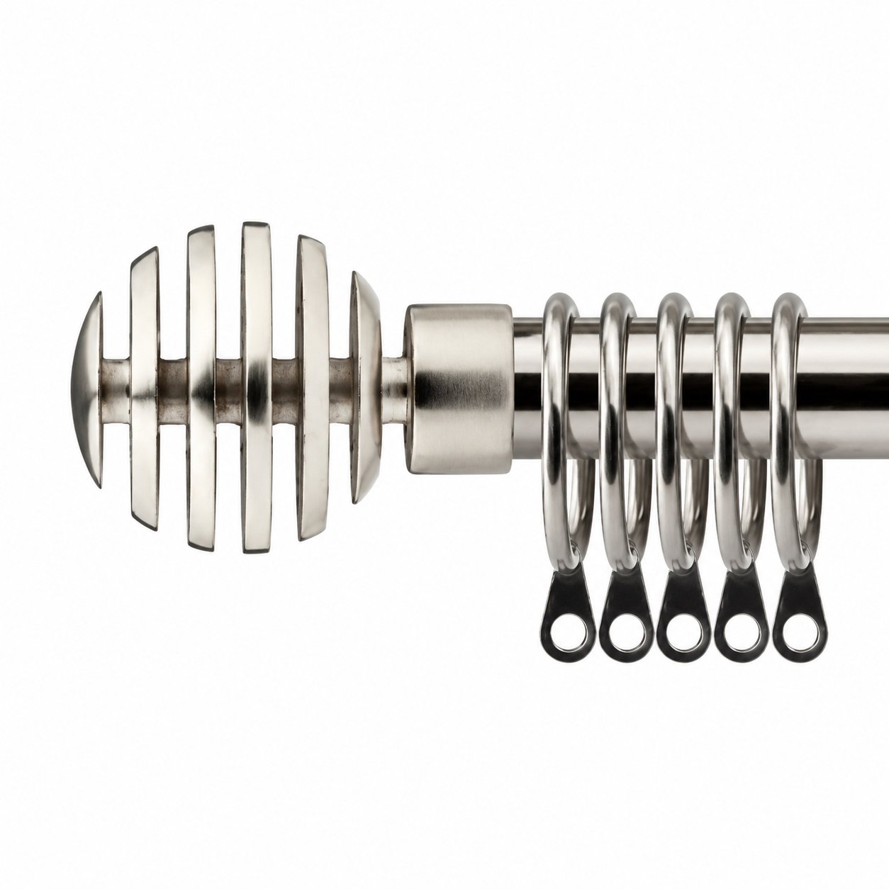 New Edge Blinds 16-19mm Silver Genva Extendable Curtain Pole - 120cm - 210cm