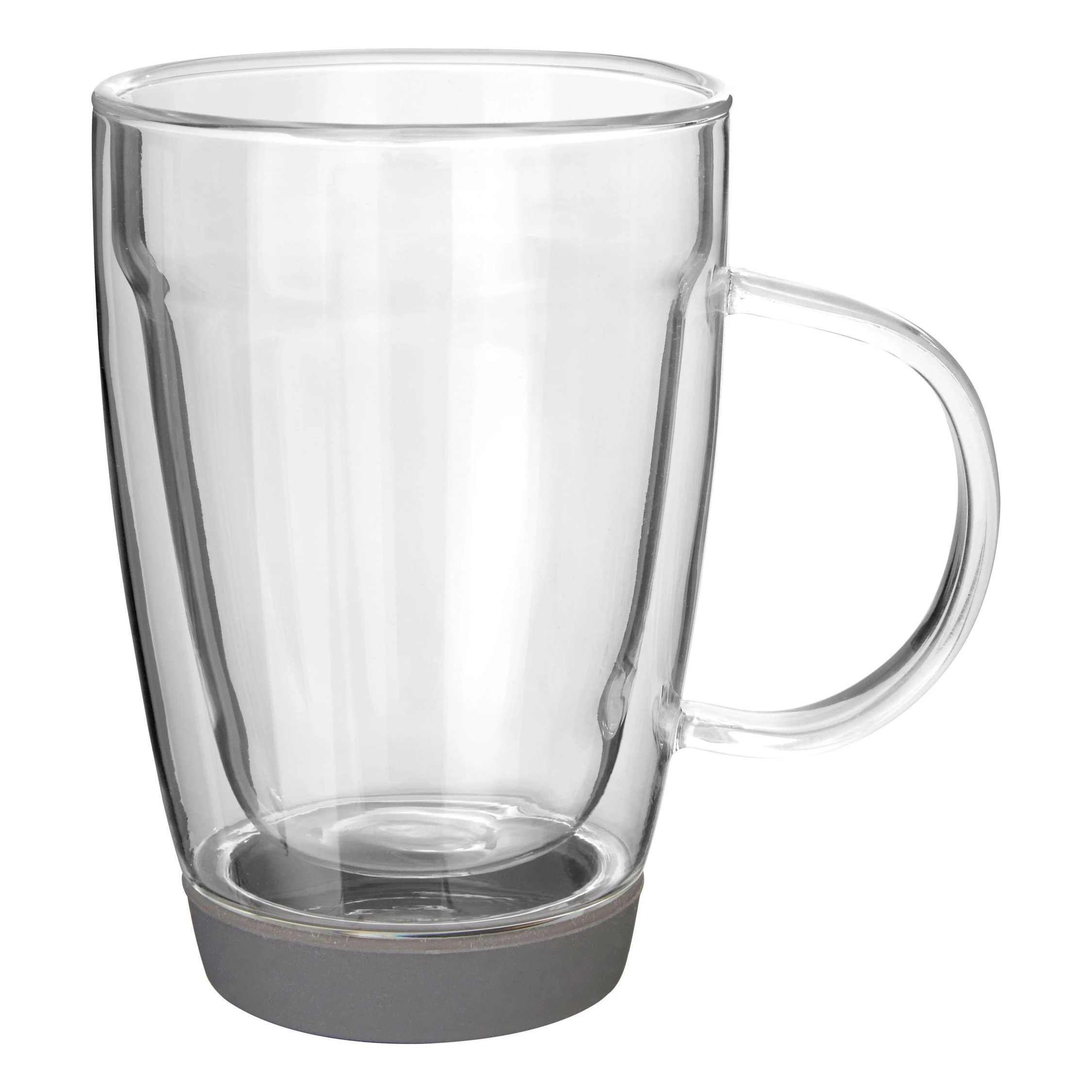Orsina Amari Double Wall Glass Mug with Silicone Base 350ml – Grey