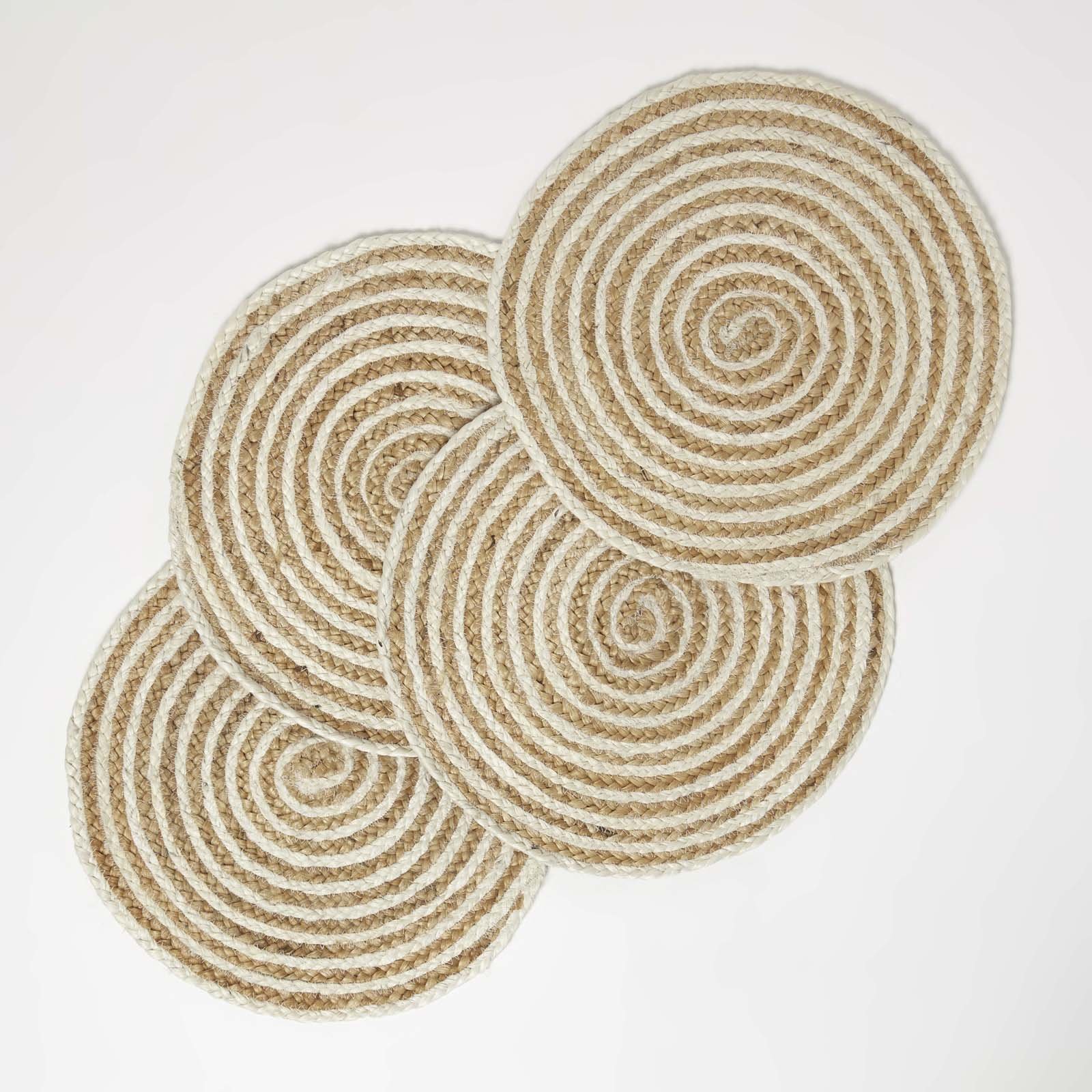 Homescapes Pack of 4 Jute Placemats - Natural
