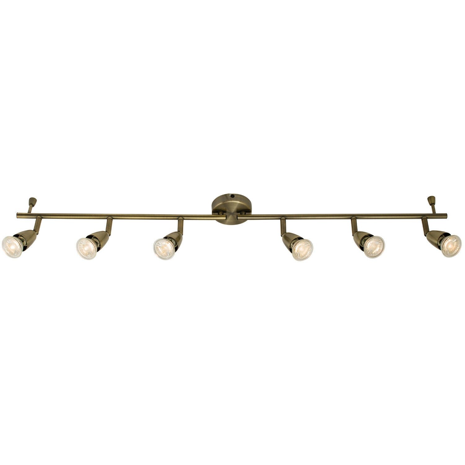Loops Direct Steel 6-Light Adjustable Ceiling Spotlight - Antique Brass