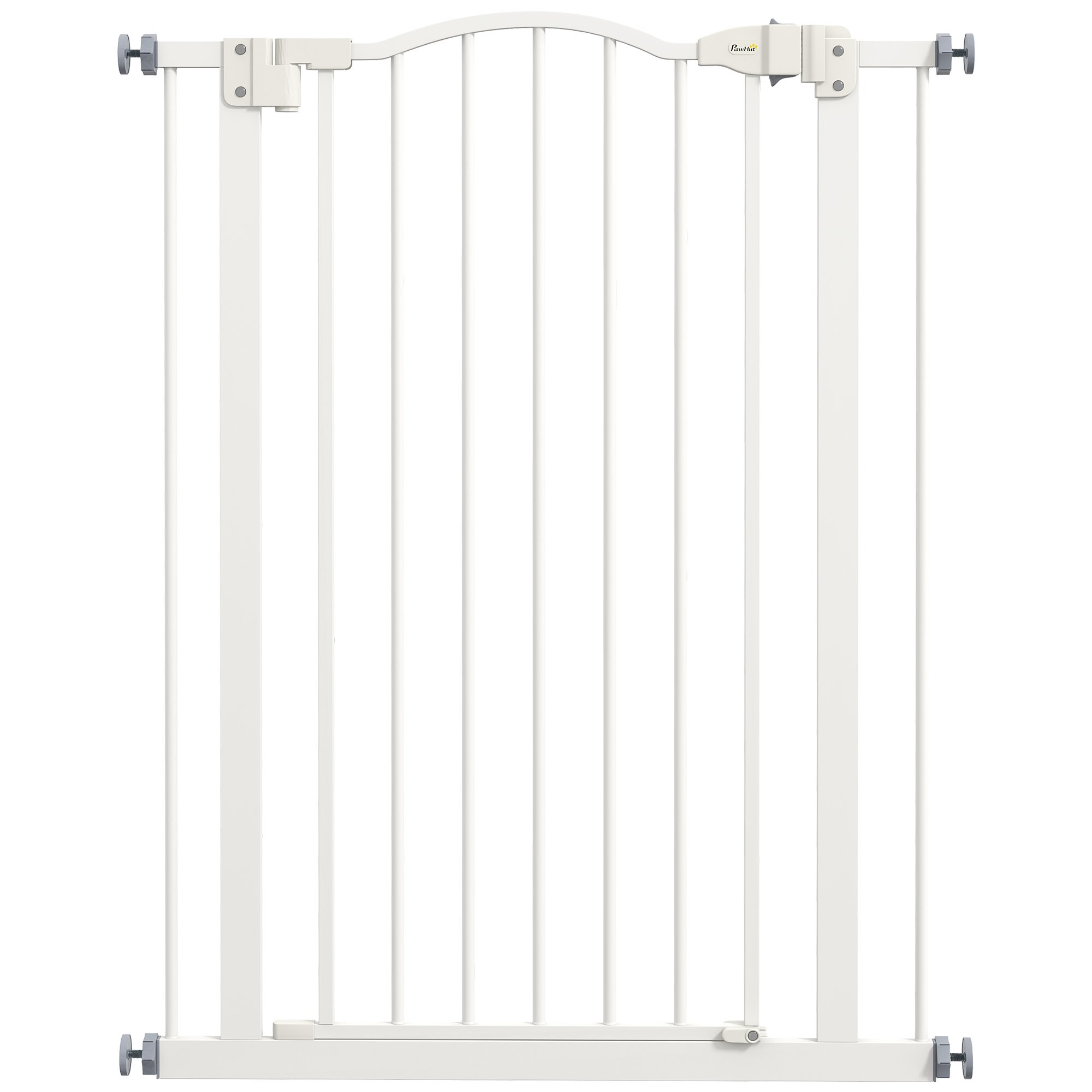 PawHut Adjustable Pressure Fit Auto Close Dog Stair Gate - 74-80cm - White