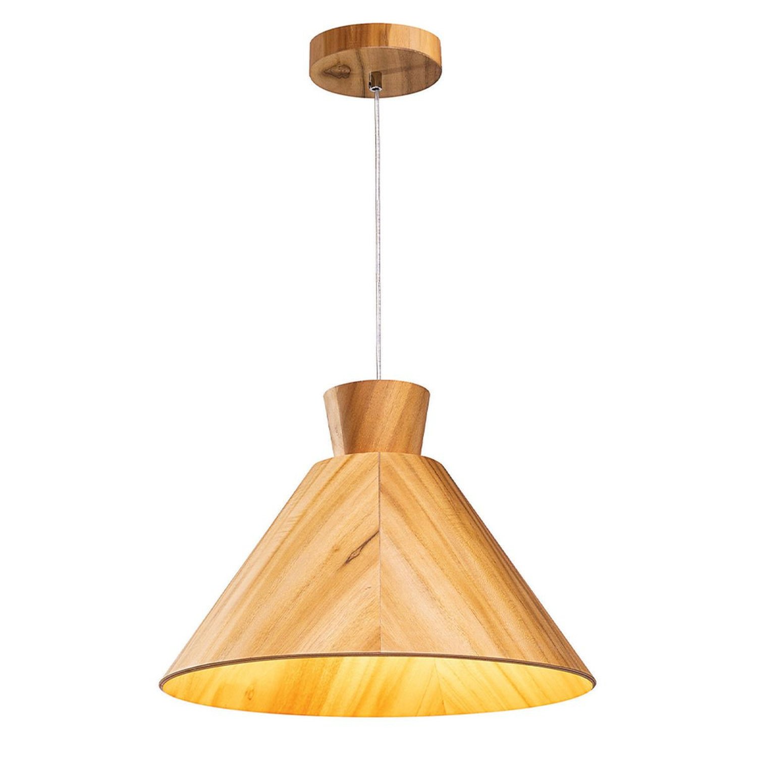 Elstead Conical Dome Pendant Light - Teak