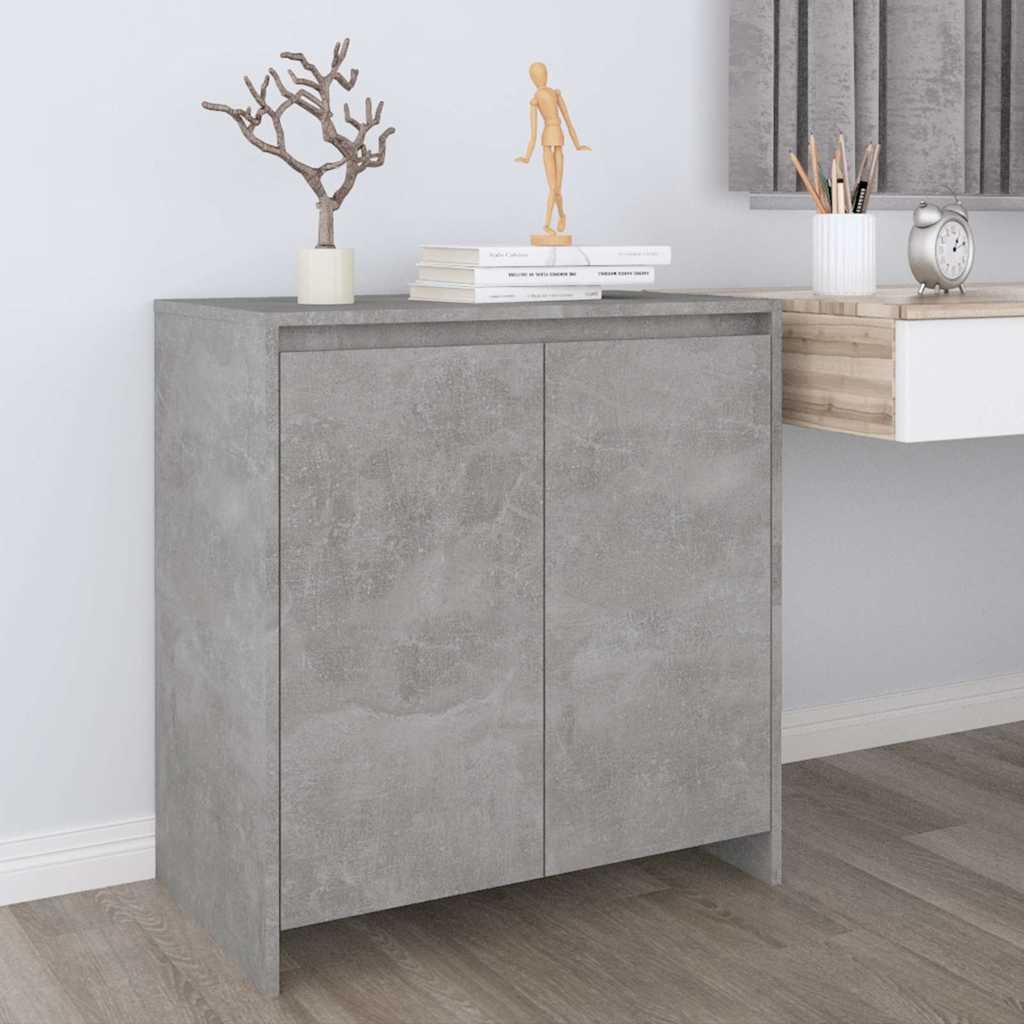 Walplus Engineered Wood 2 Door Sideboard - Granite Grey - 70 x 41 x 75 cm
