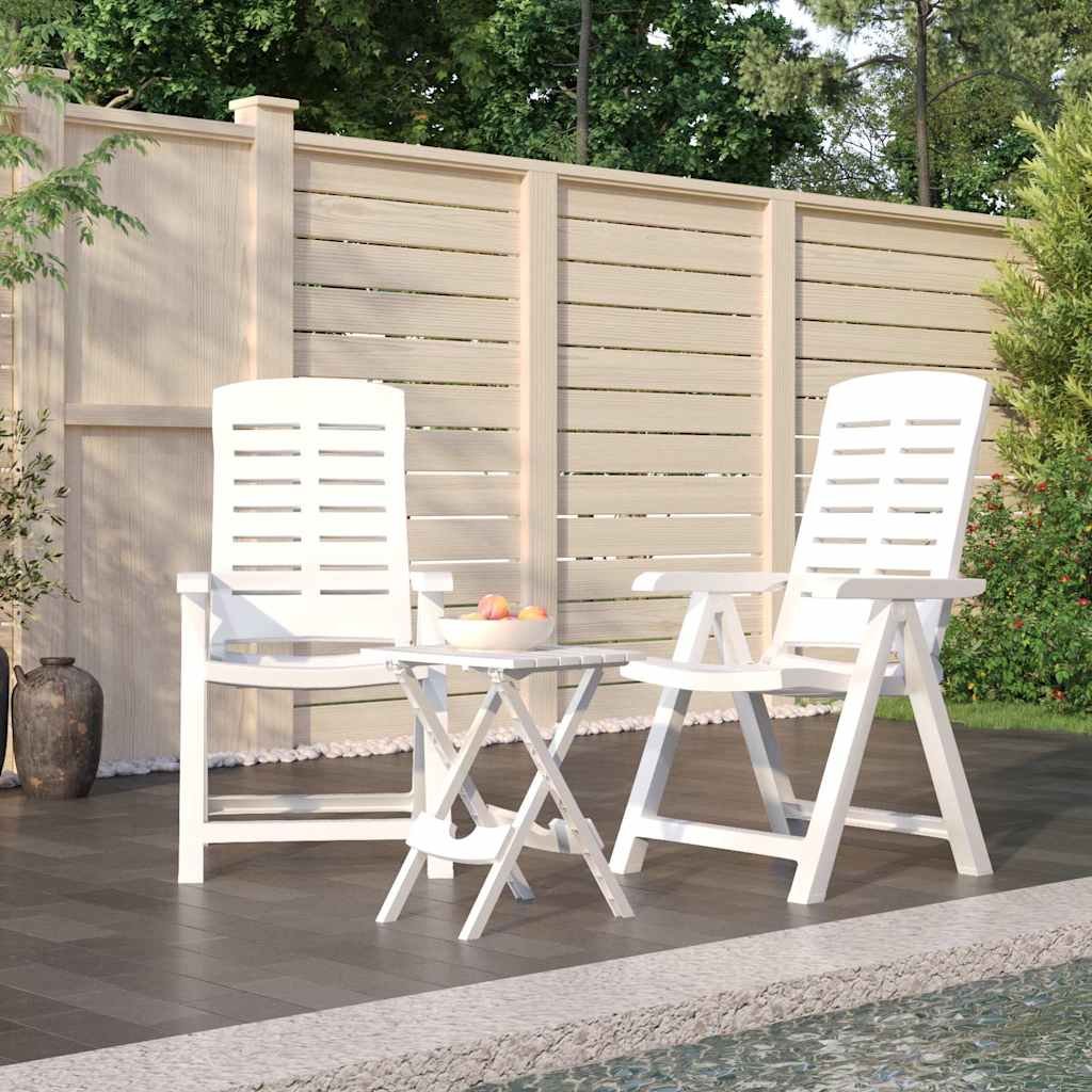 Walplus 3 Piece Folding Garden Dining Set - White - 44.5 x 38.5 x 50 cm