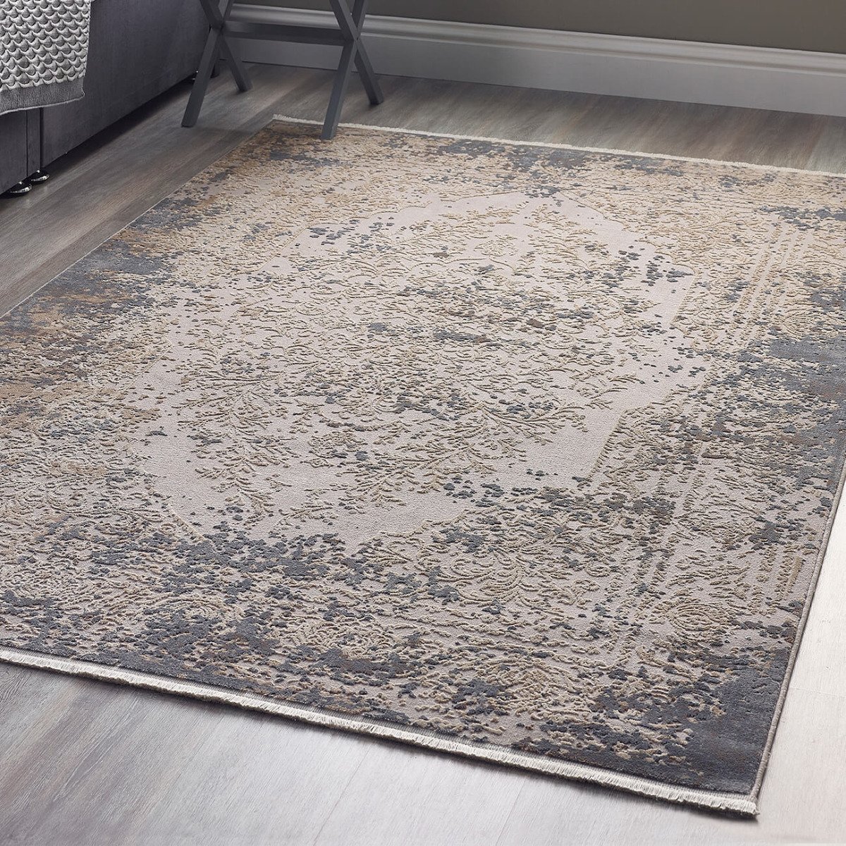 Mega Flooring Grey Modern Abstract Rug - 80 x 150cm