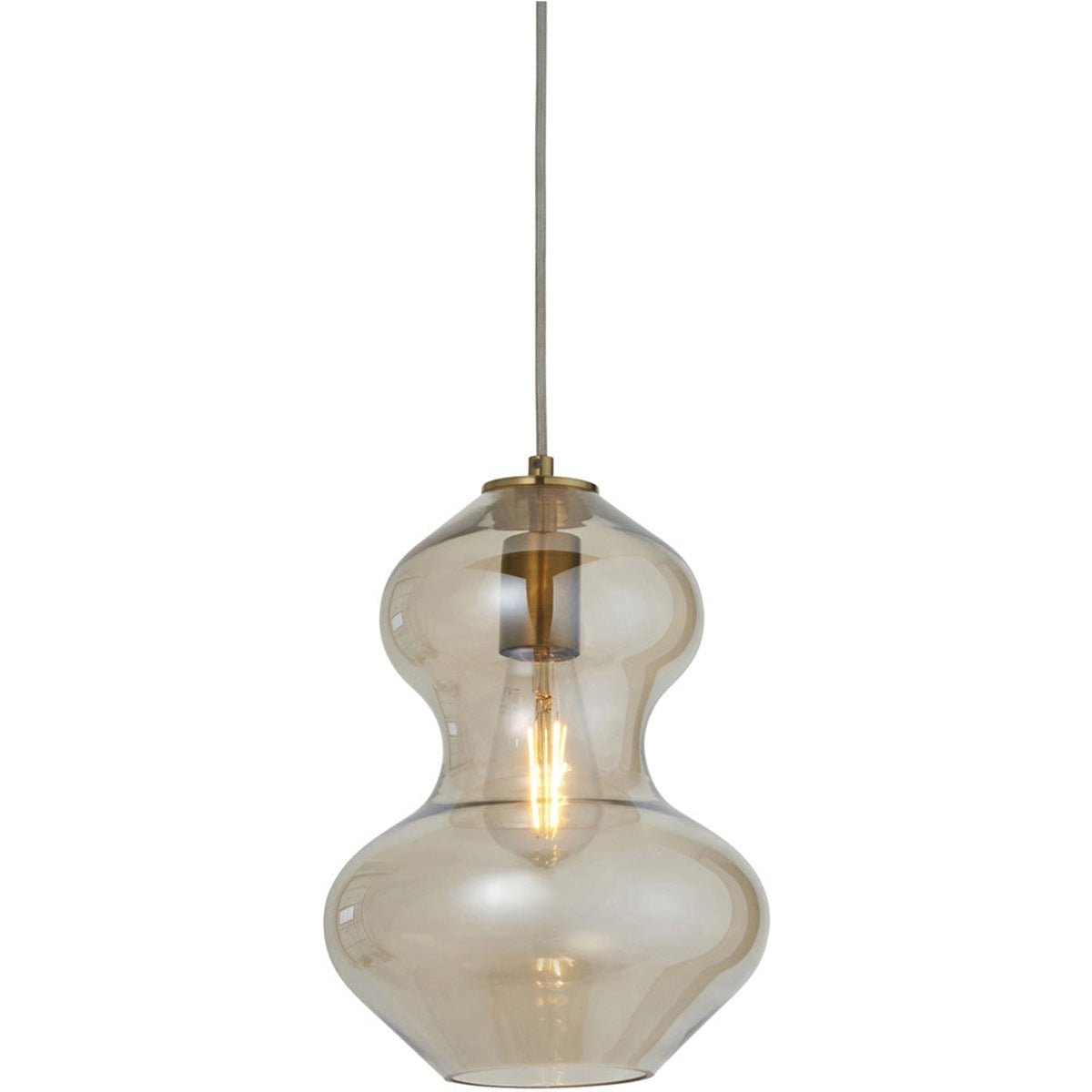 Loops Direct Satin Brass Pendant Light - Champagne Glass