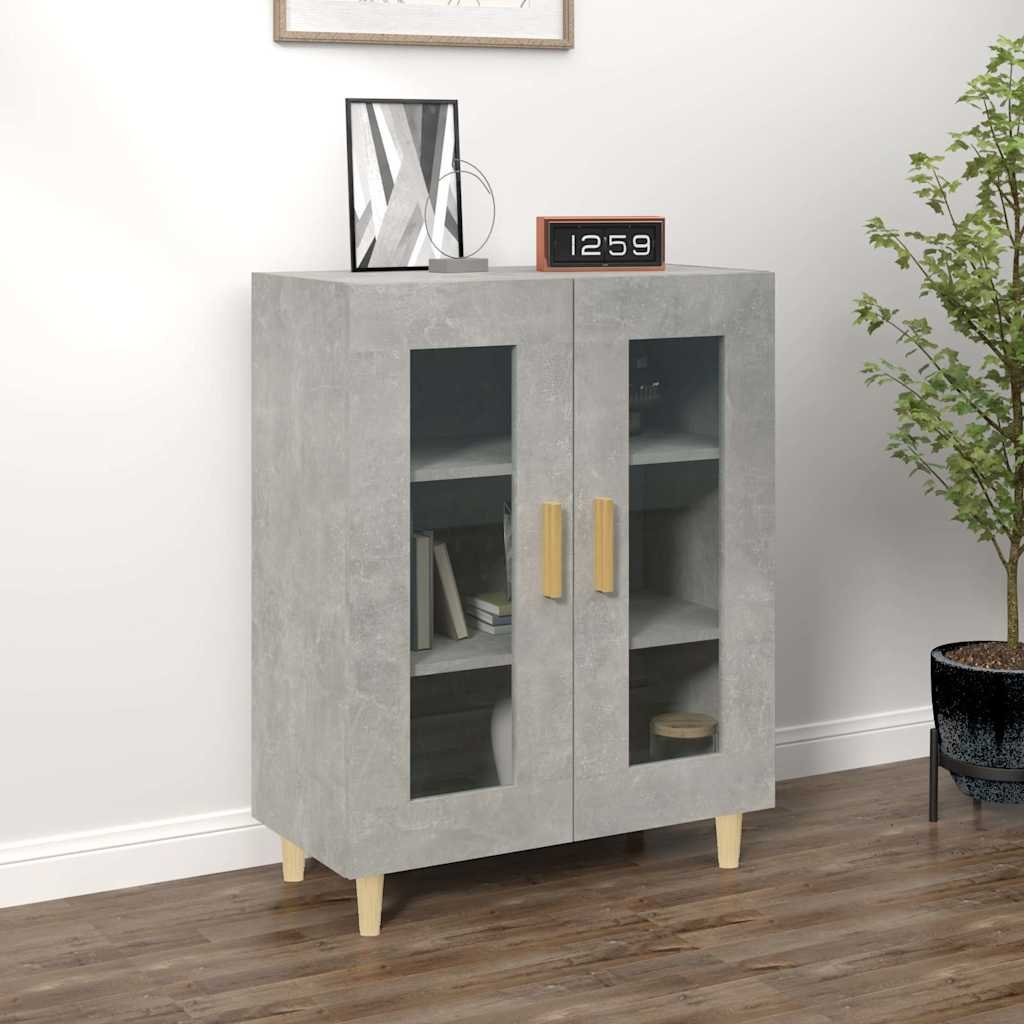 Walplus Engineered Wood Buffet Sideboard - Concrete Grey - 69.5 x 34 x 90 cm