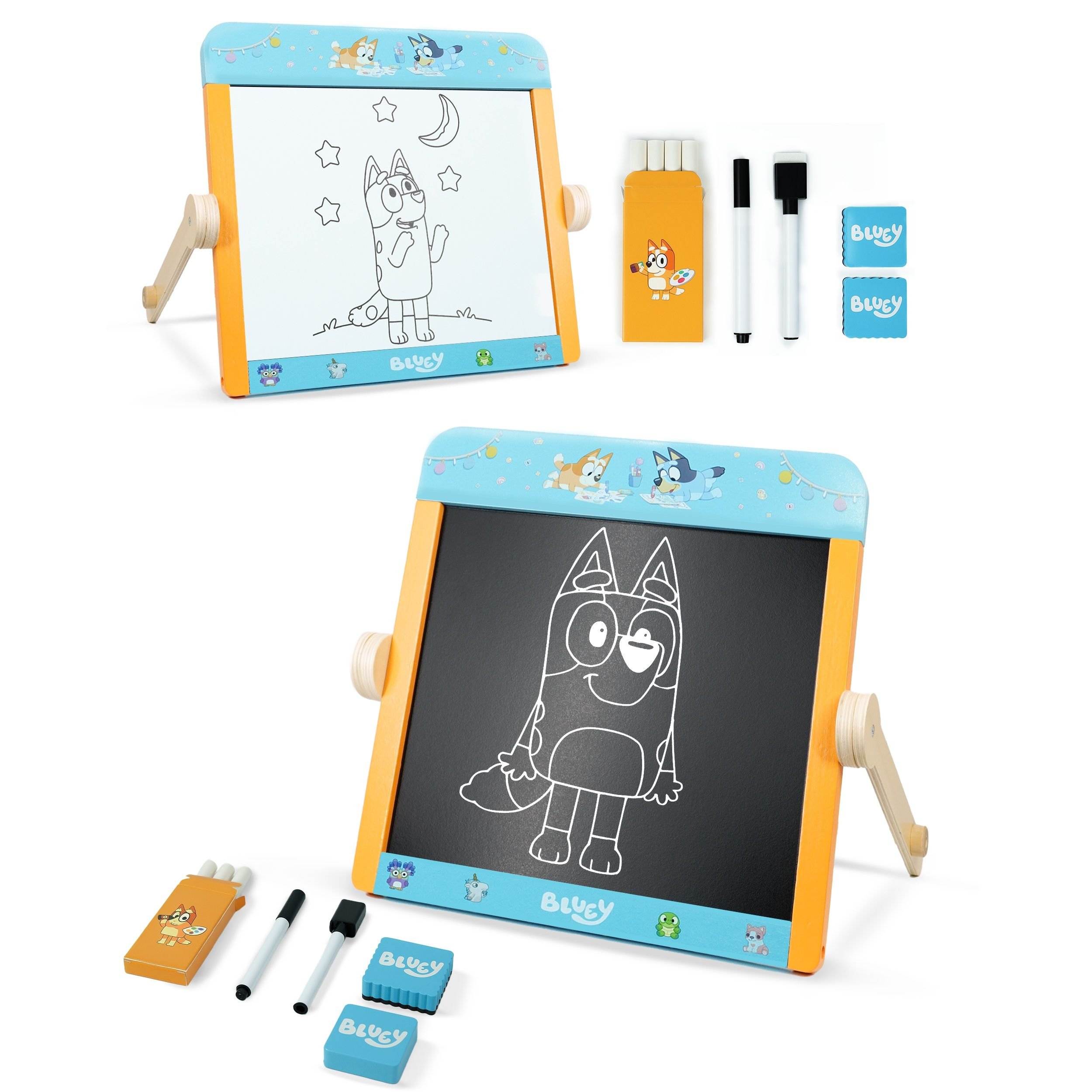 Bluey Double-Sided Folding Tabletop Easel - Multicoloured